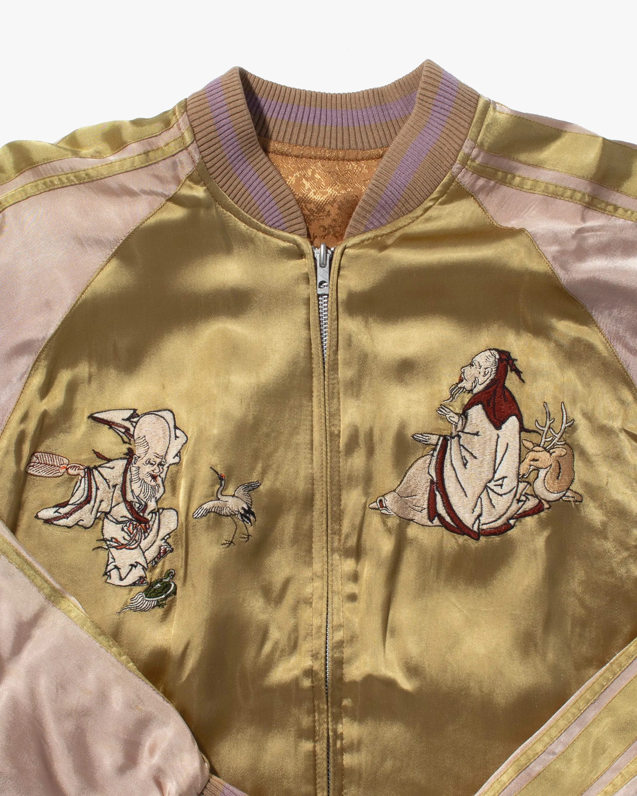 Japanese Repro Souvenir Jacket, Reversible, Gold with Fukujin and Animals sold by Kiriko product image thumbnail 2