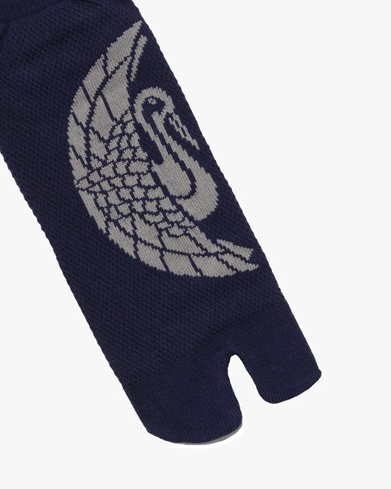 Wa Modern, Tabi Socks, Ankle, Navy with Silver Bird- M/L sold by Kiriko product image thumbnail 3