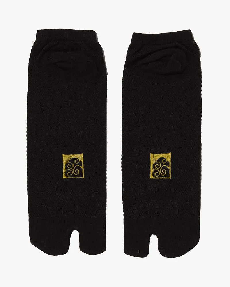 Wa Modern, Tabi Socks, Ankle, Black with Yellow Crane - M/L sold by Kiriko product image thumbnail 3