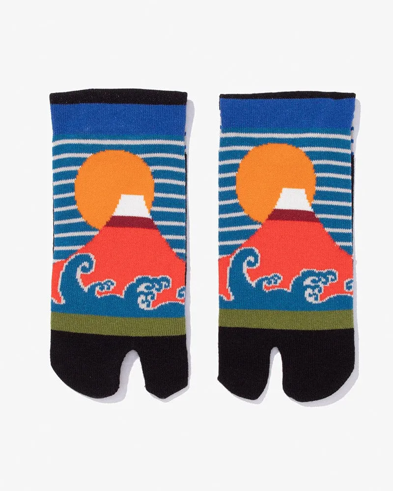 Wa-Modern, Tabi Socks, Crew, Sun and Moon Mt. Fuji sold by Kiriko product image thumbnail 2