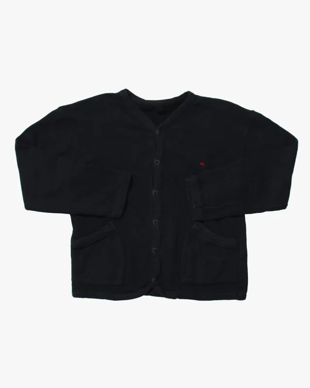 Japanese Repro Cardigan, 45R, Navy with Red Accent Embroidery - S/M sold by Kiriko
