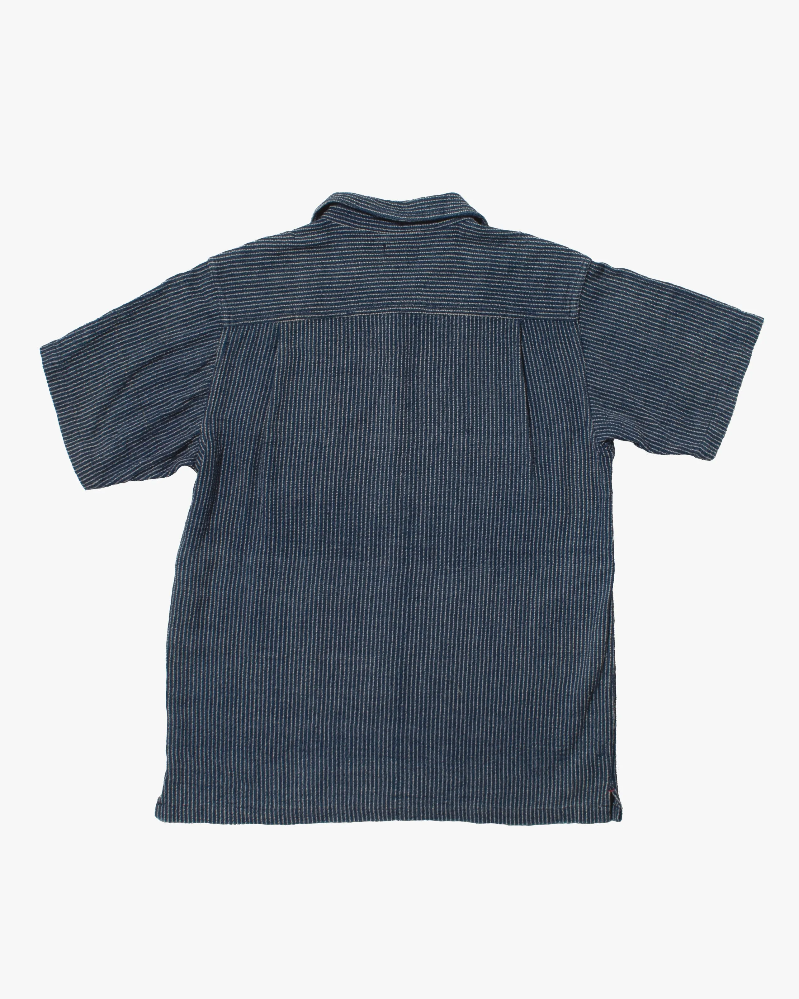 Japanese Repro Button Up Shirt, L, Gaijin Made, Embroidered Striped Navy sold by Kiriko product image thumbnail 3