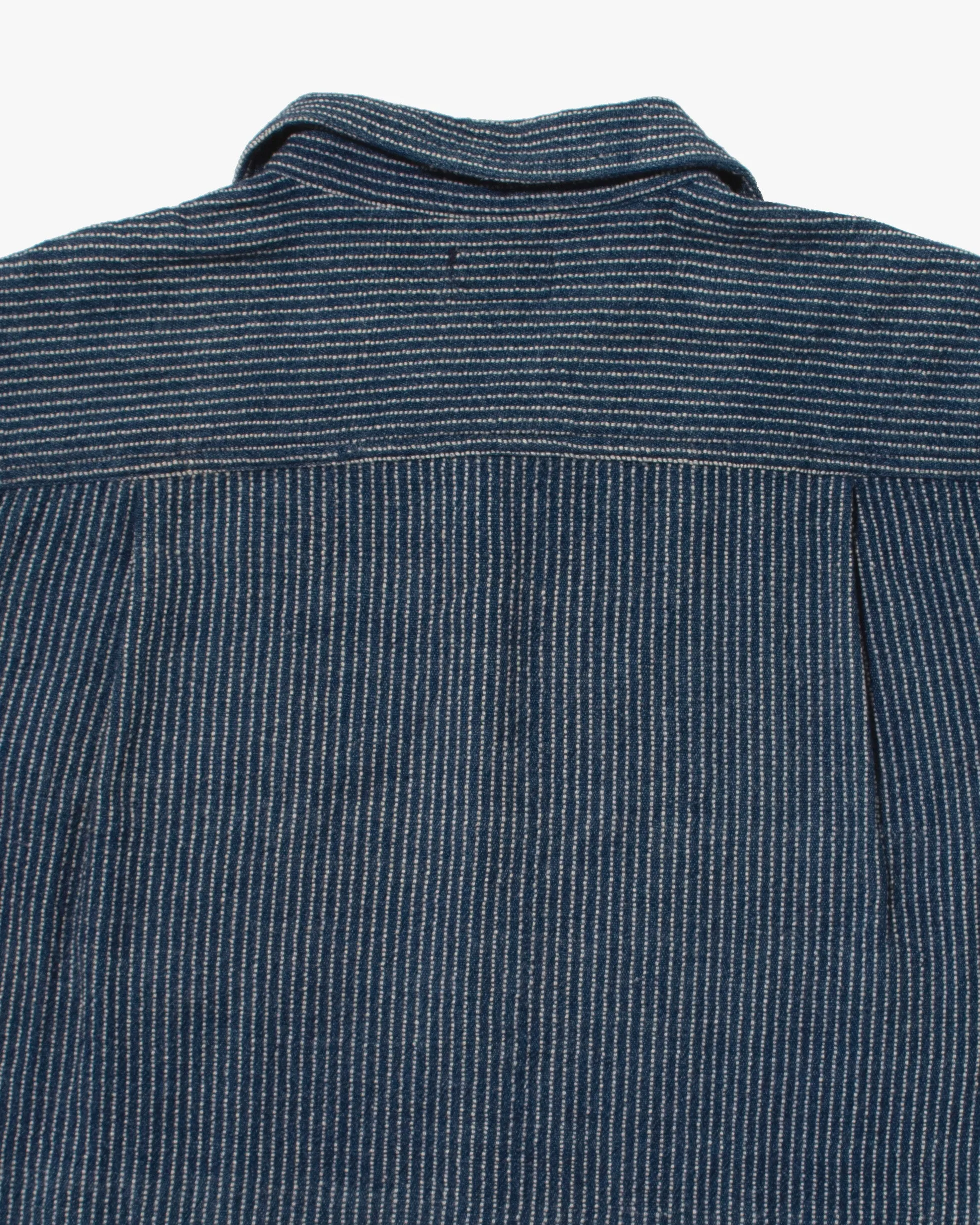 Japanese Repro Button Up Shirt, L, Gaijin Made, Embroidered Striped Navy sold by Kiriko product image thumbnail 4