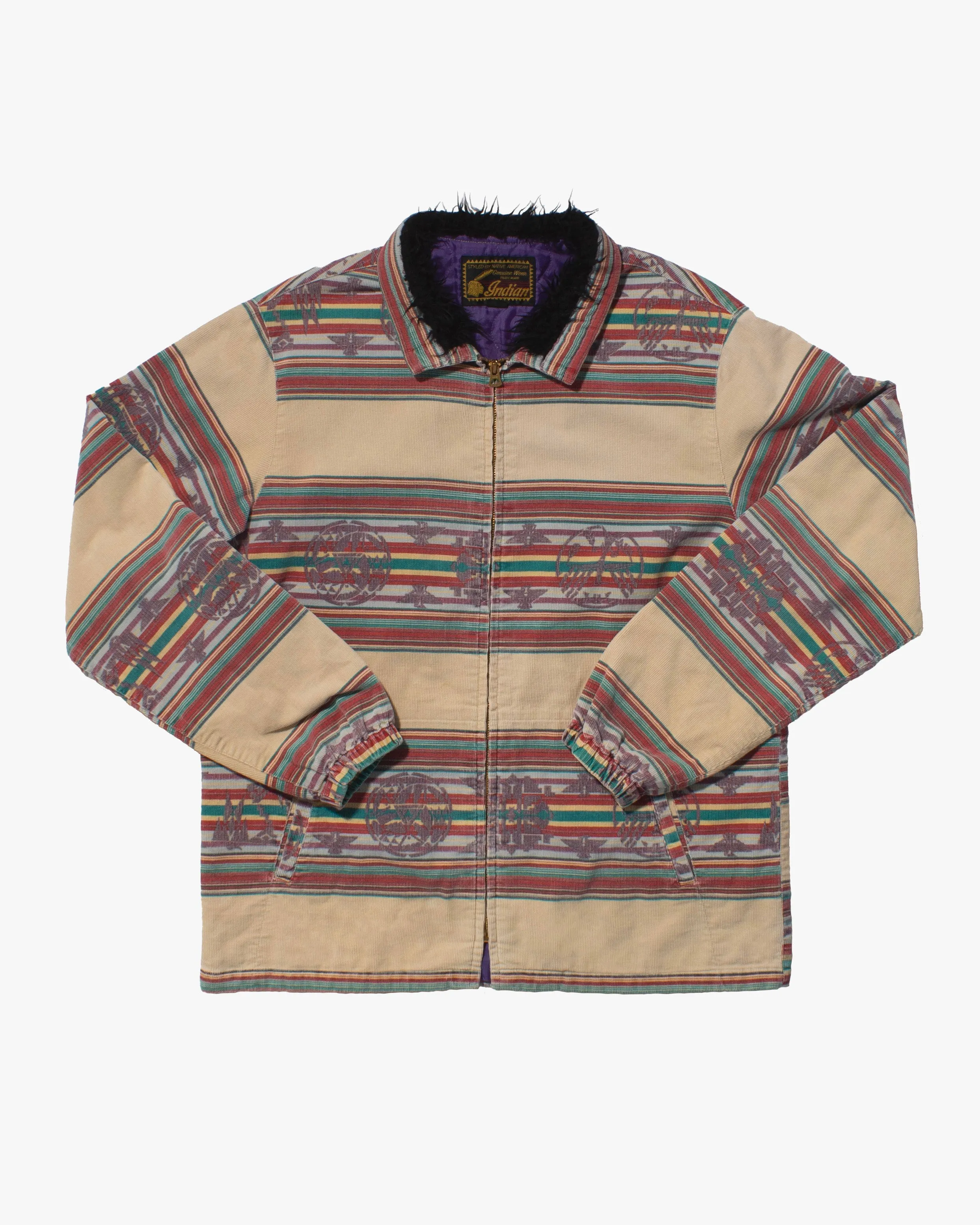 Japanese Repro Corduroy Jacket, XL, Indian, Cream Stripe sold by Kiriko