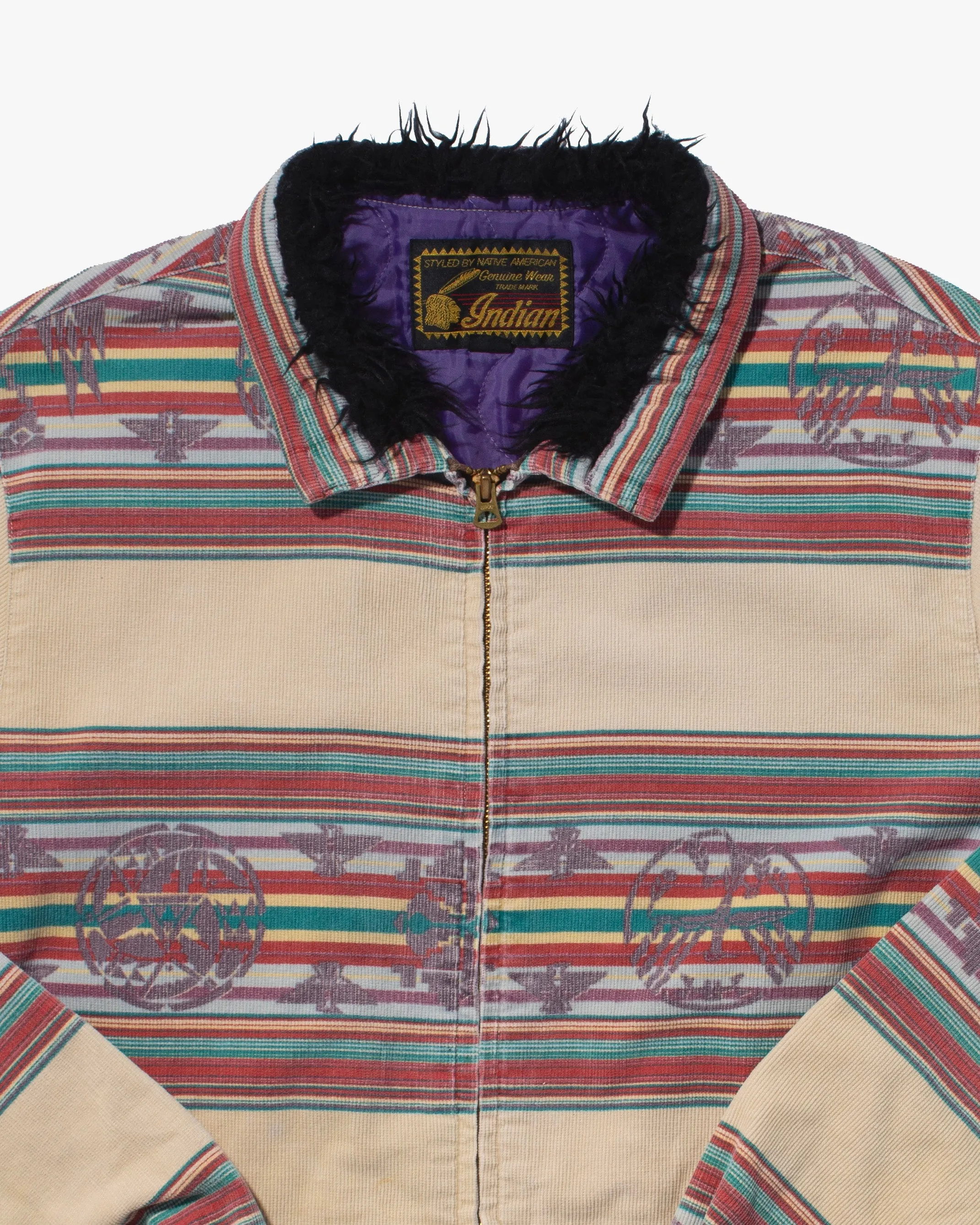 Japanese Repro Corduroy Jacket, XL, Indian, Cream Stripe sold by Kiriko product image thumbnail 2