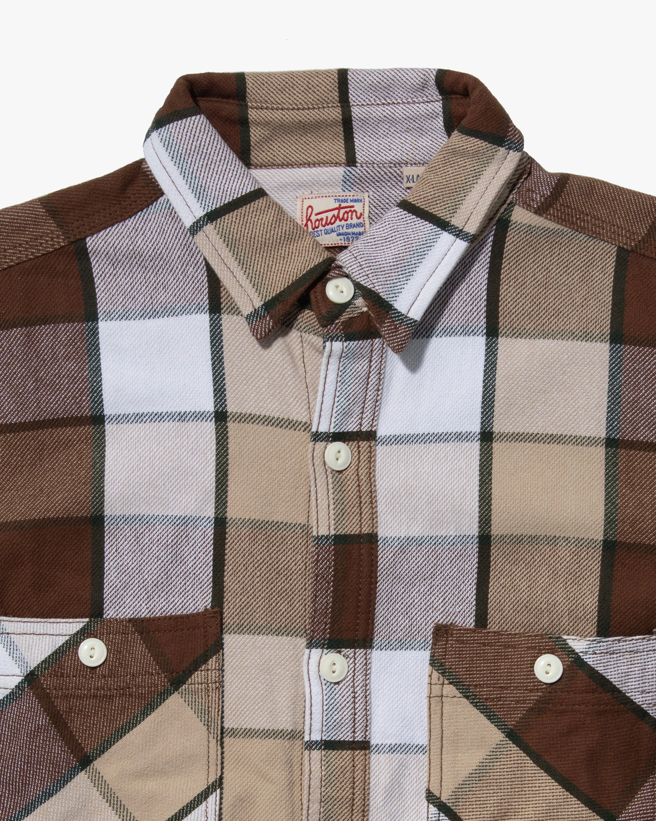Japanese Repro Woven Shirt, Houston, Brown and Green Plaid - XL sold by Kiriko product image thumbnail 2