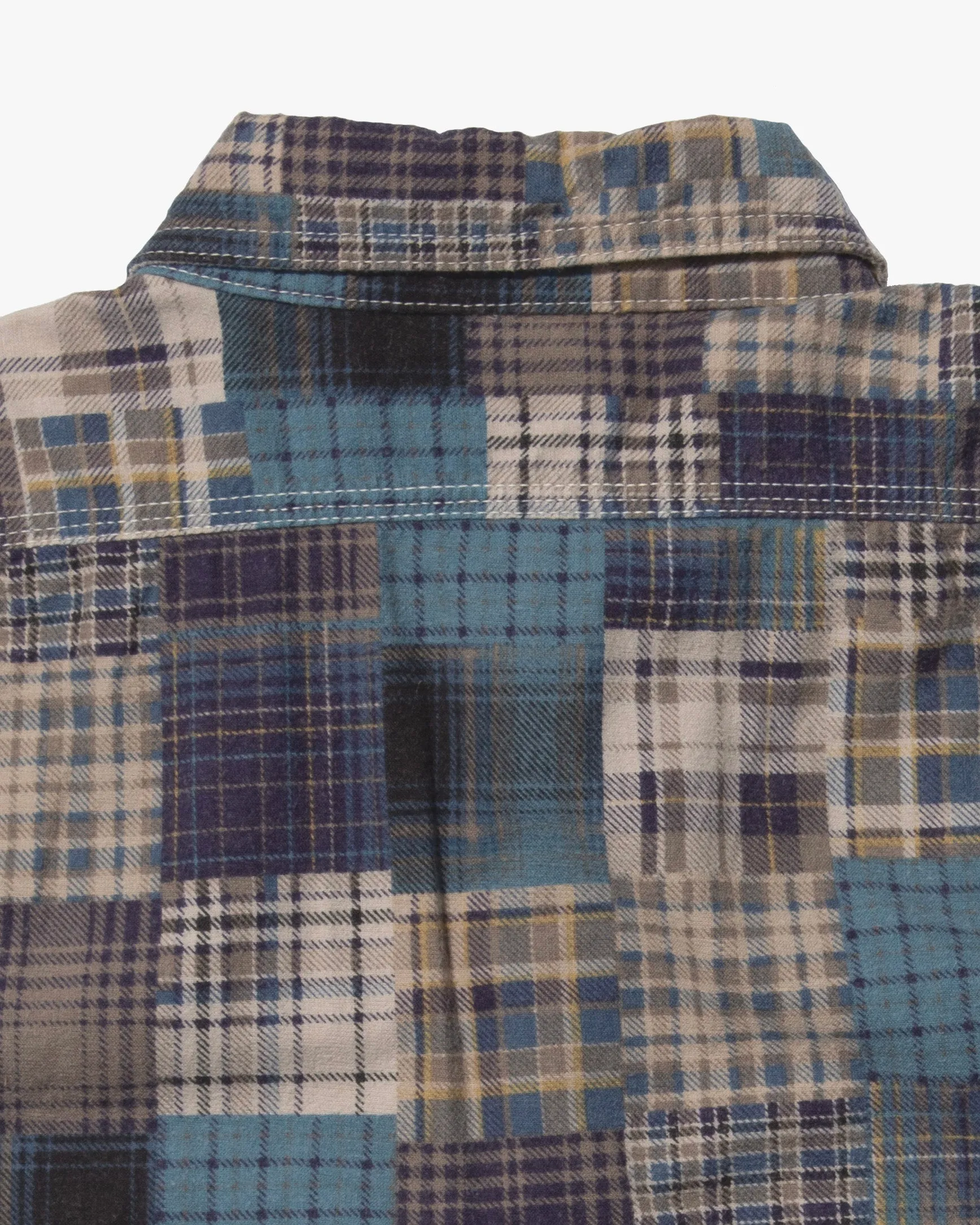 Japanese Repro Flannel Shirt, Pherrow's, Blue Patchwork Plaid - M sold by Kiriko product image thumbnail 4