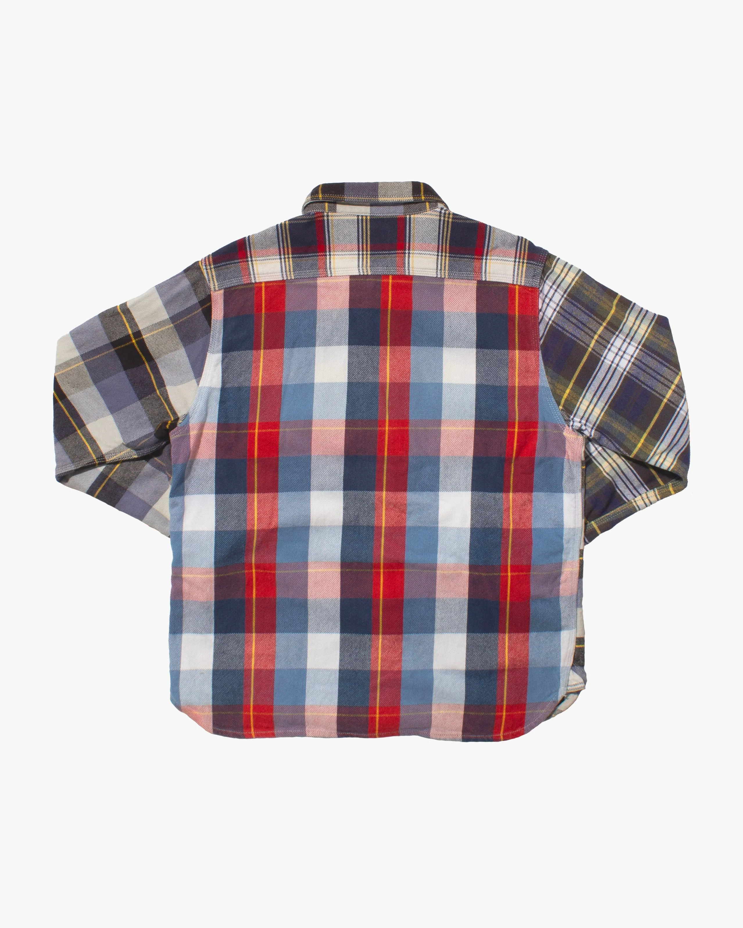 Japanese Repro Flannel Shirt, Houston, Blue and White Patchwork Plaid - XL sold by Kiriko product image thumbnail 3