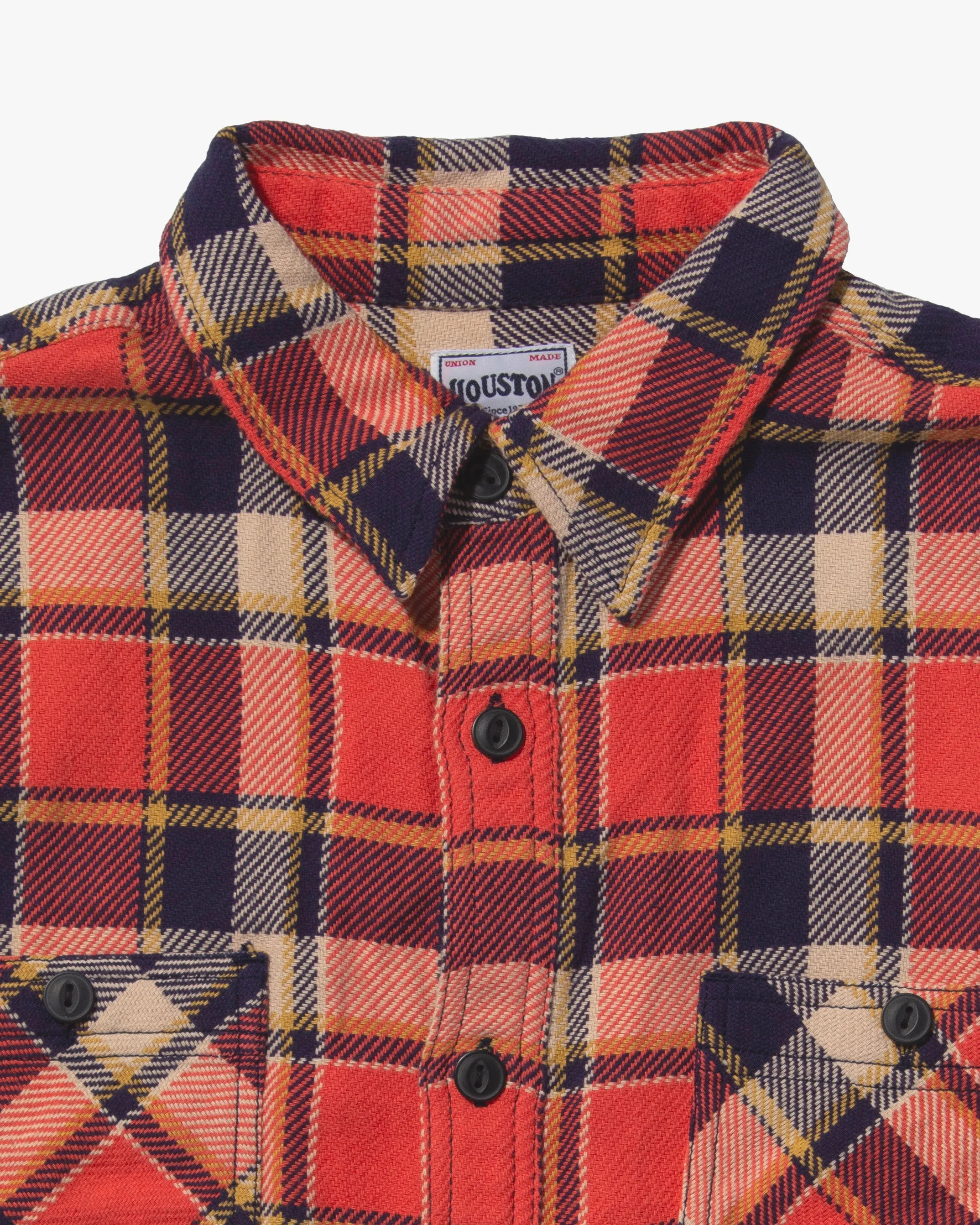 Japanese Repro Flannel Shirt, Houston, Salmon and Navy Plaid - M sold by Kiriko product image thumbnail 2
