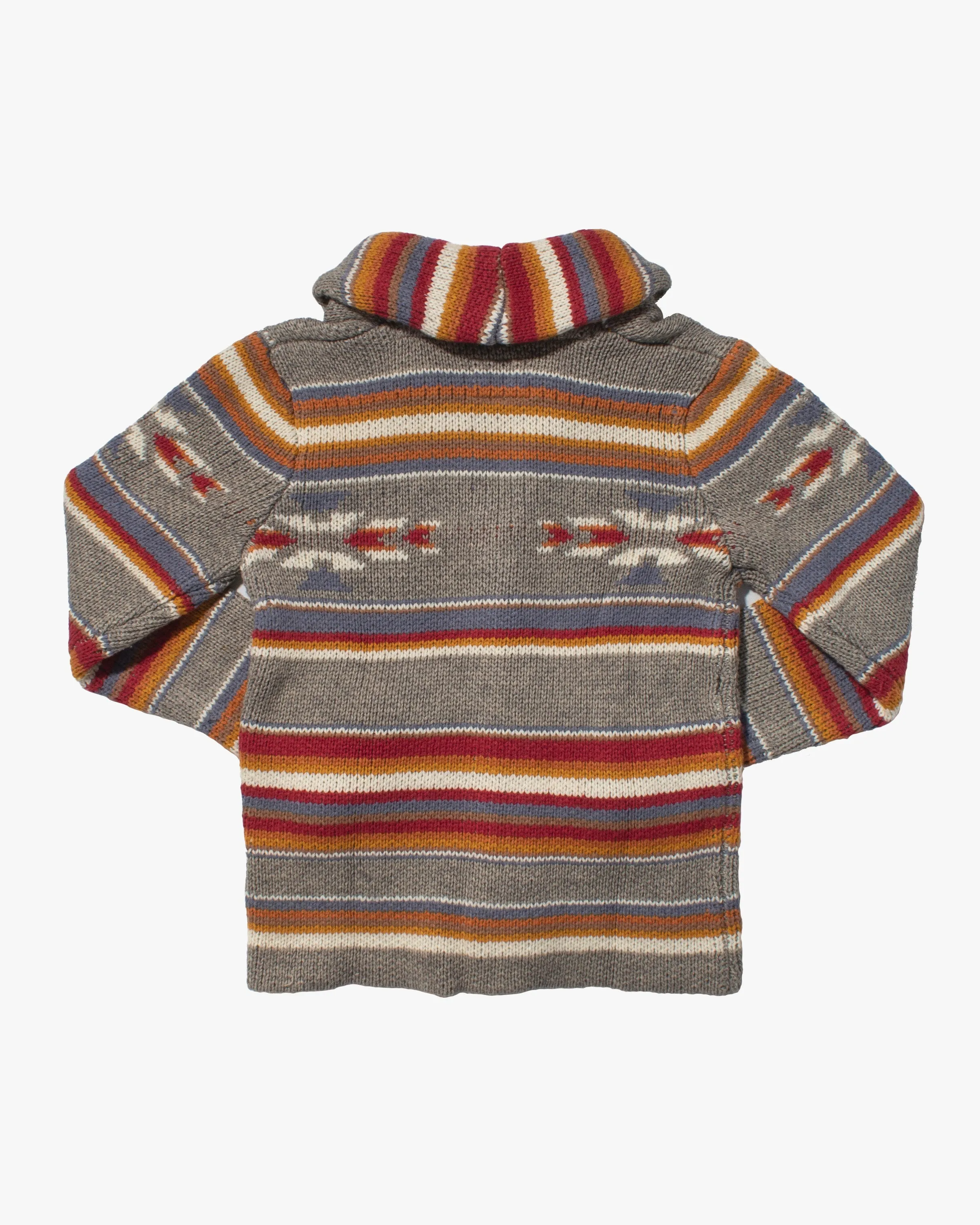 Japanese Repro Knit Cardigan, Anti Ballistic, Grey with Multicolor Stripe sold by Kiriko product image thumbnail 3