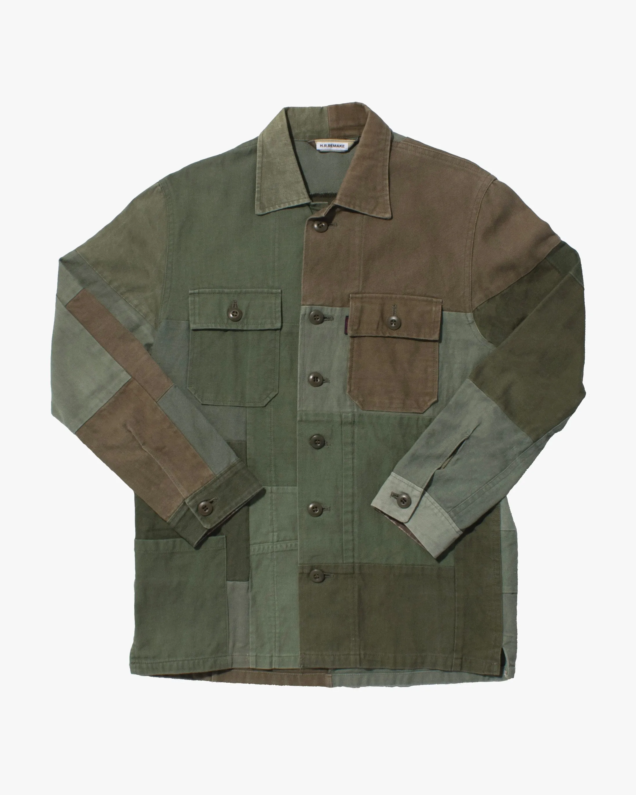 Japanese Repro Canvas Jacket, M, H.R. Remake, Patchwork Earthtones sold by Kiriko