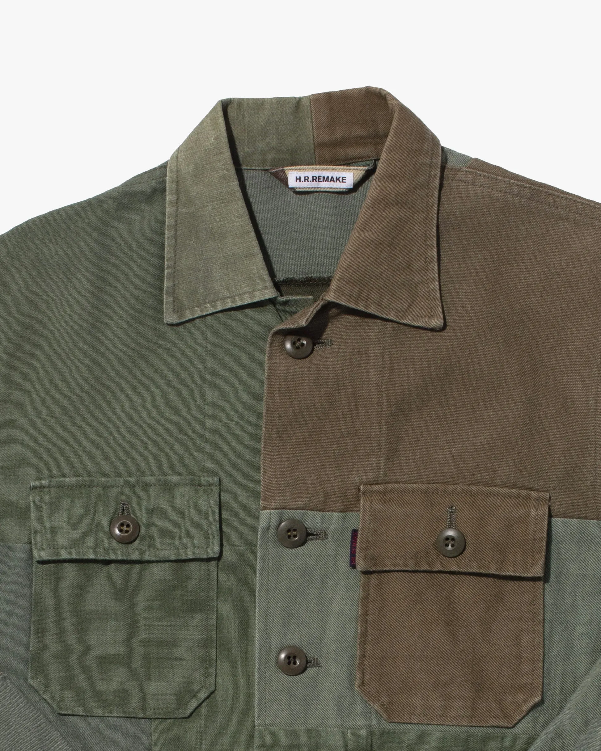 Japanese Repro Canvas Jacket, M, H.R. Remake, Patchwork Earthtones sold by Kiriko product image thumbnail 2