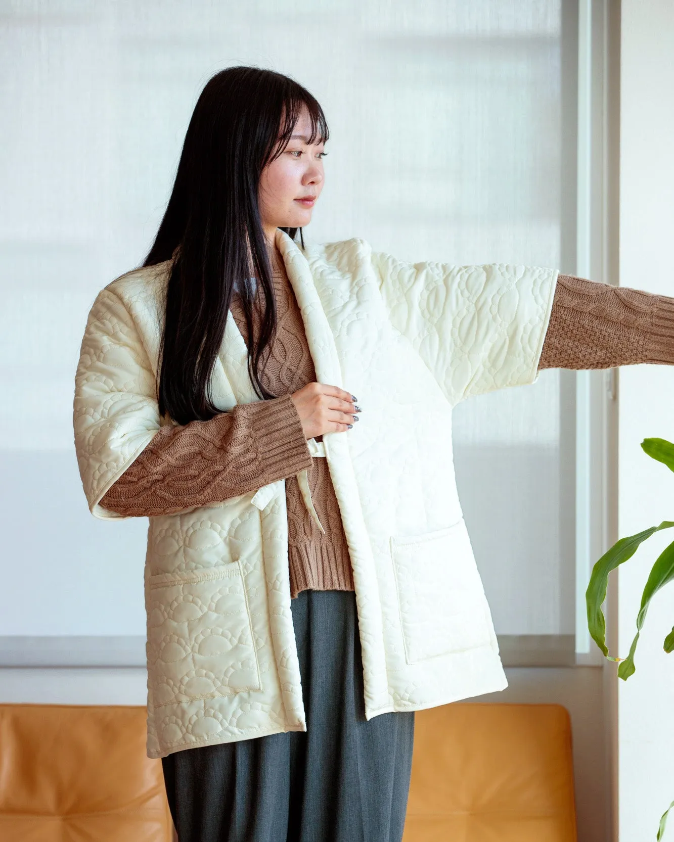 Bisque, Quilted Hanten, Gyoza sold by Kiriko product image thumbnail 3