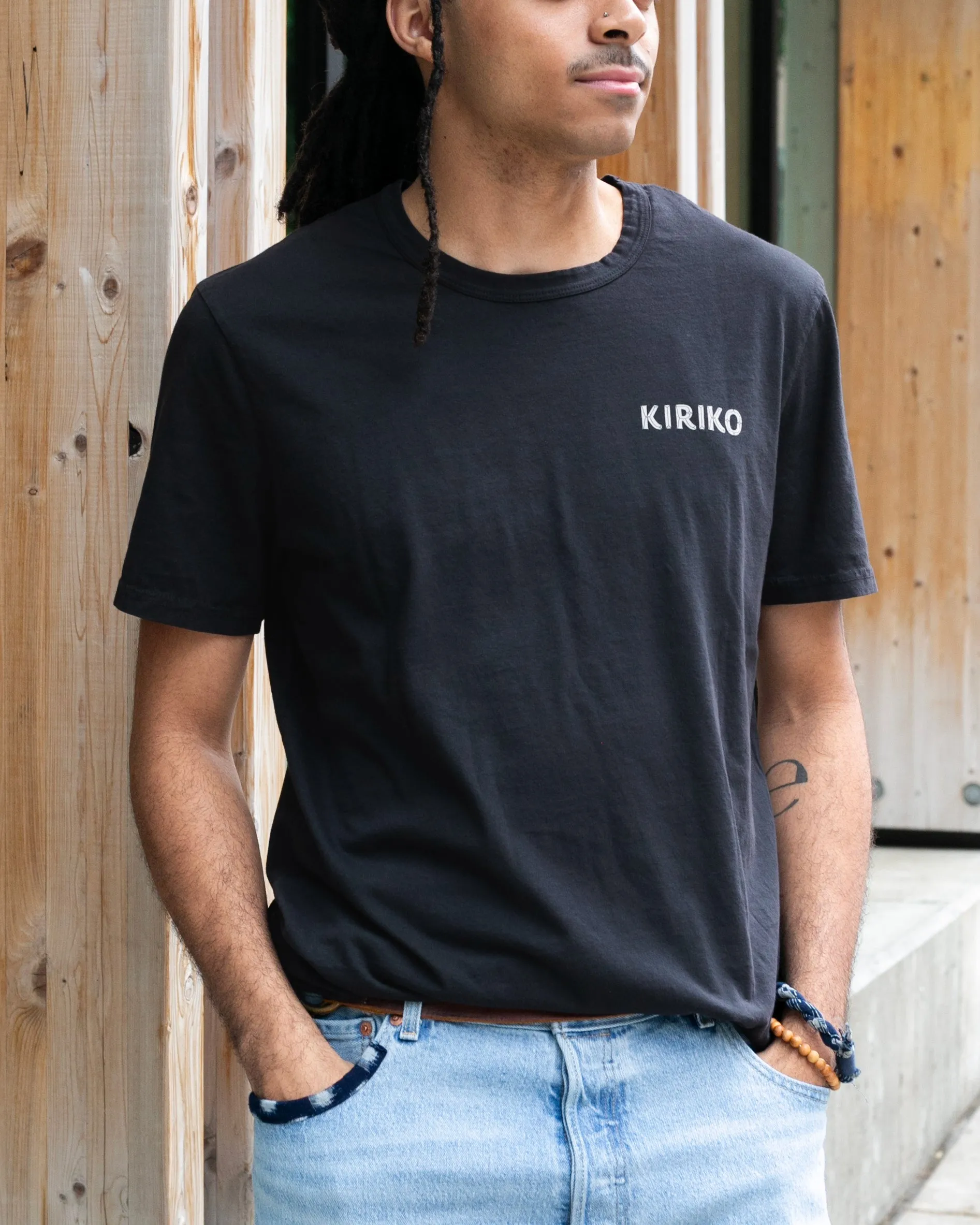 Kiriko Original Tee, 6 oz Cotton, Black with Cool Grey Koi-Dragon sold by Kiriko product image thumbnail 2