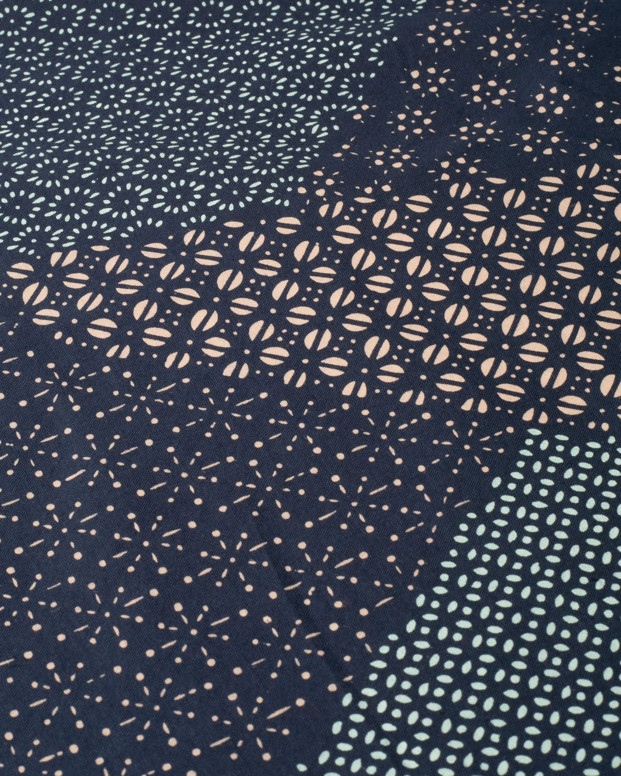 Kiriko Original Screen Printed, Custom-Dyed Bandana, Katazome Multi - Navy sold by Kiriko product image thumbnail 2