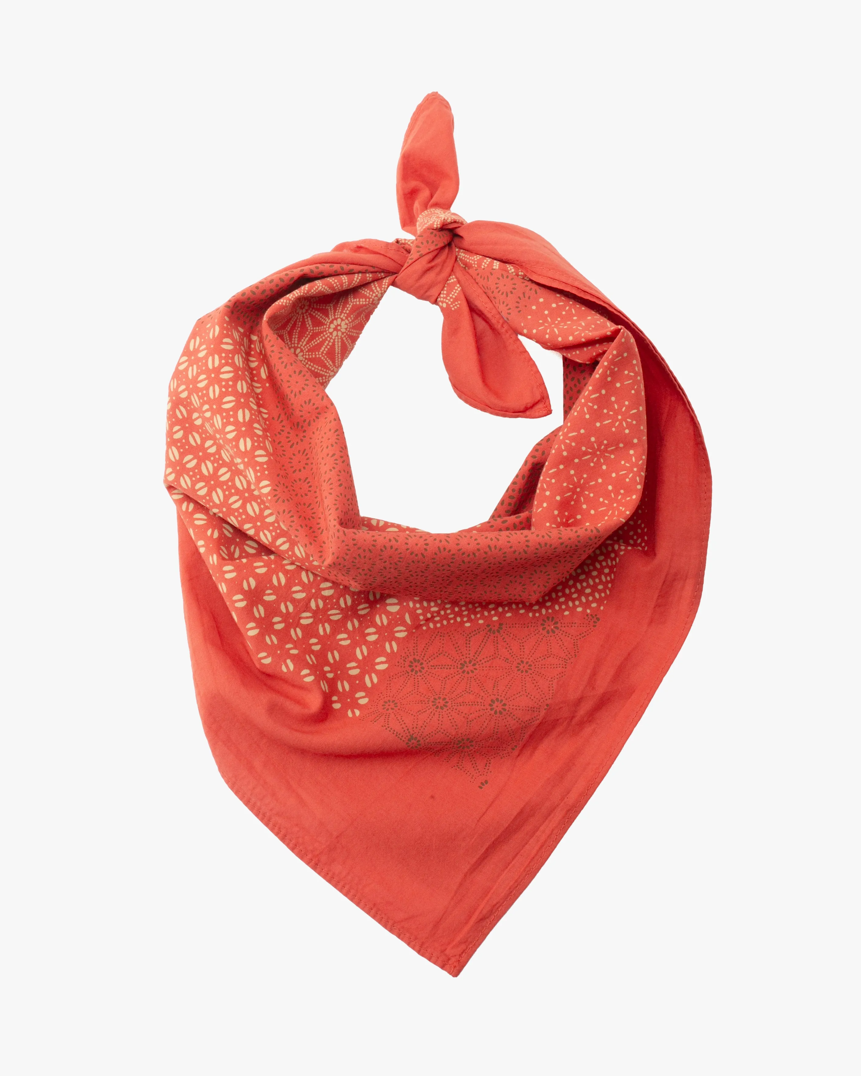 Kiriko Original Screen Printed, Custom-Dyed Bandana, Katazome Multi - Red sold by Kiriko product image thumbnail 3