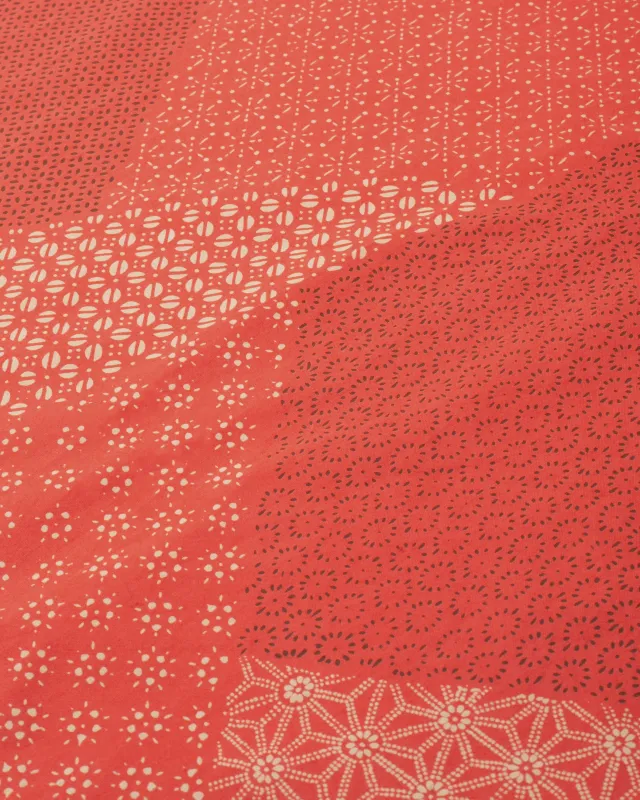 Kiriko Original Screen Printed, Custom-Dyed Bandana, Katazome Multi - Red sold by Kiriko