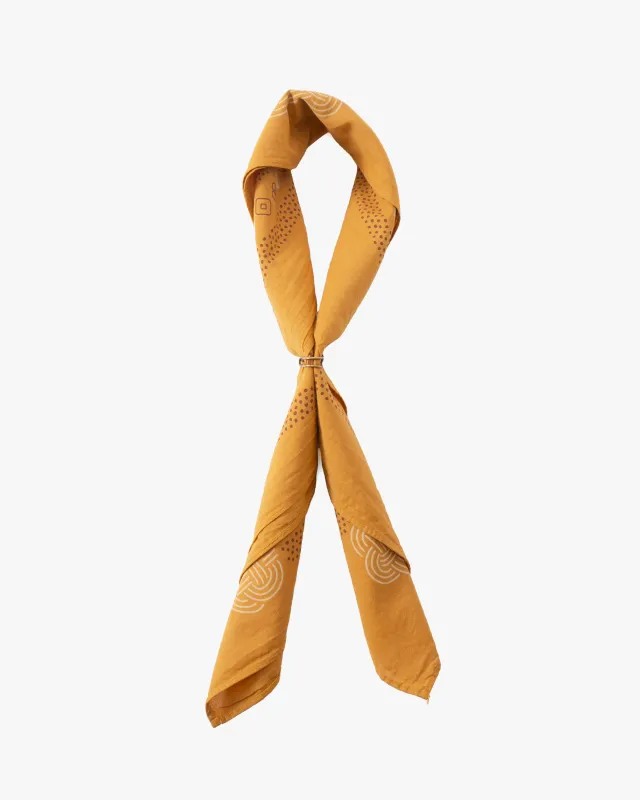 Kiriko Original Screen Printed, Custom-Dyed Bandana, Mizuhiki - Yellow sold by Kiriko