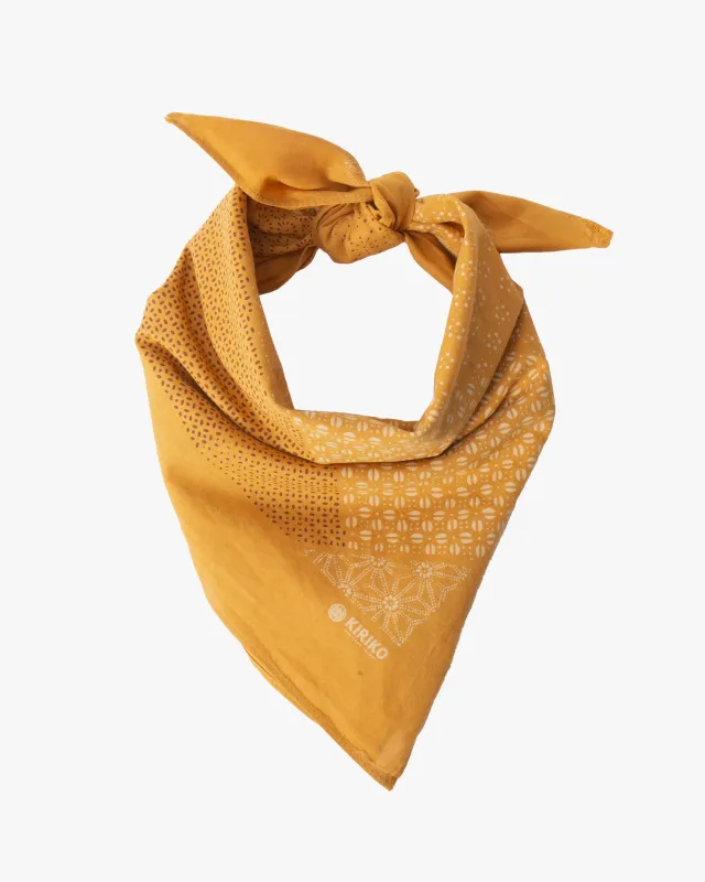 Kiriko Original Screen Printed, Custom-Dyed Bandana, Katazome Multi - Yellow sold by Kiriko