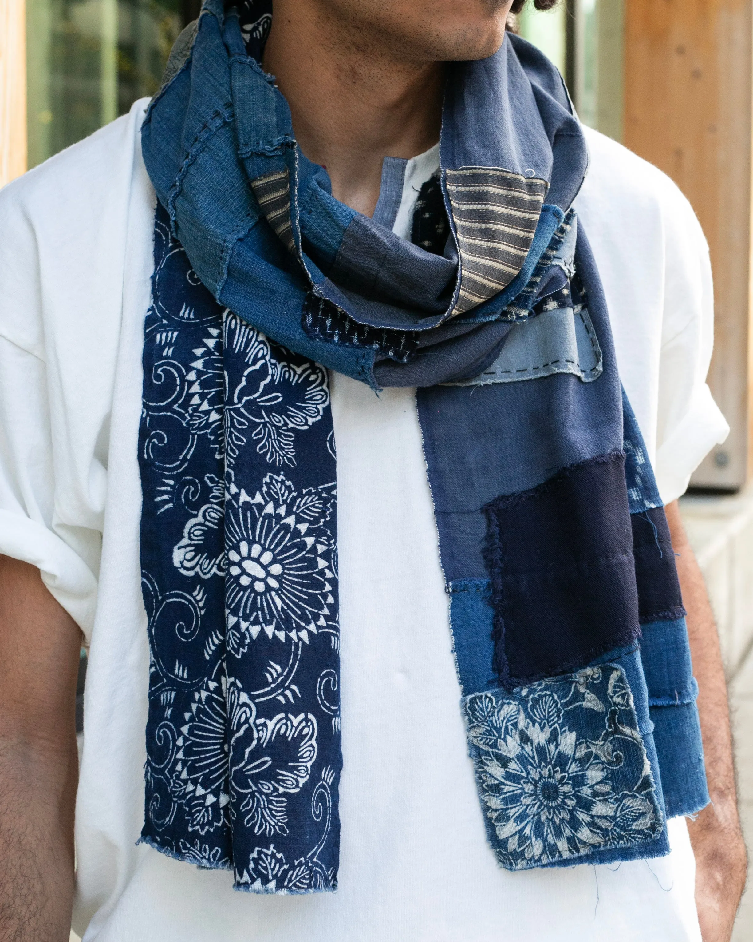 Kiriko Original Scarf, Patched Boro, Indigo, 33 sold by Kiriko product image thumbnail 3