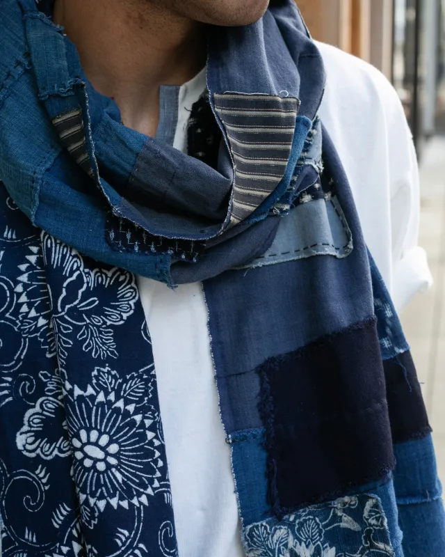 Kiriko Original Scarf, Patched Boro, Indigo, 33 sold by Kiriko