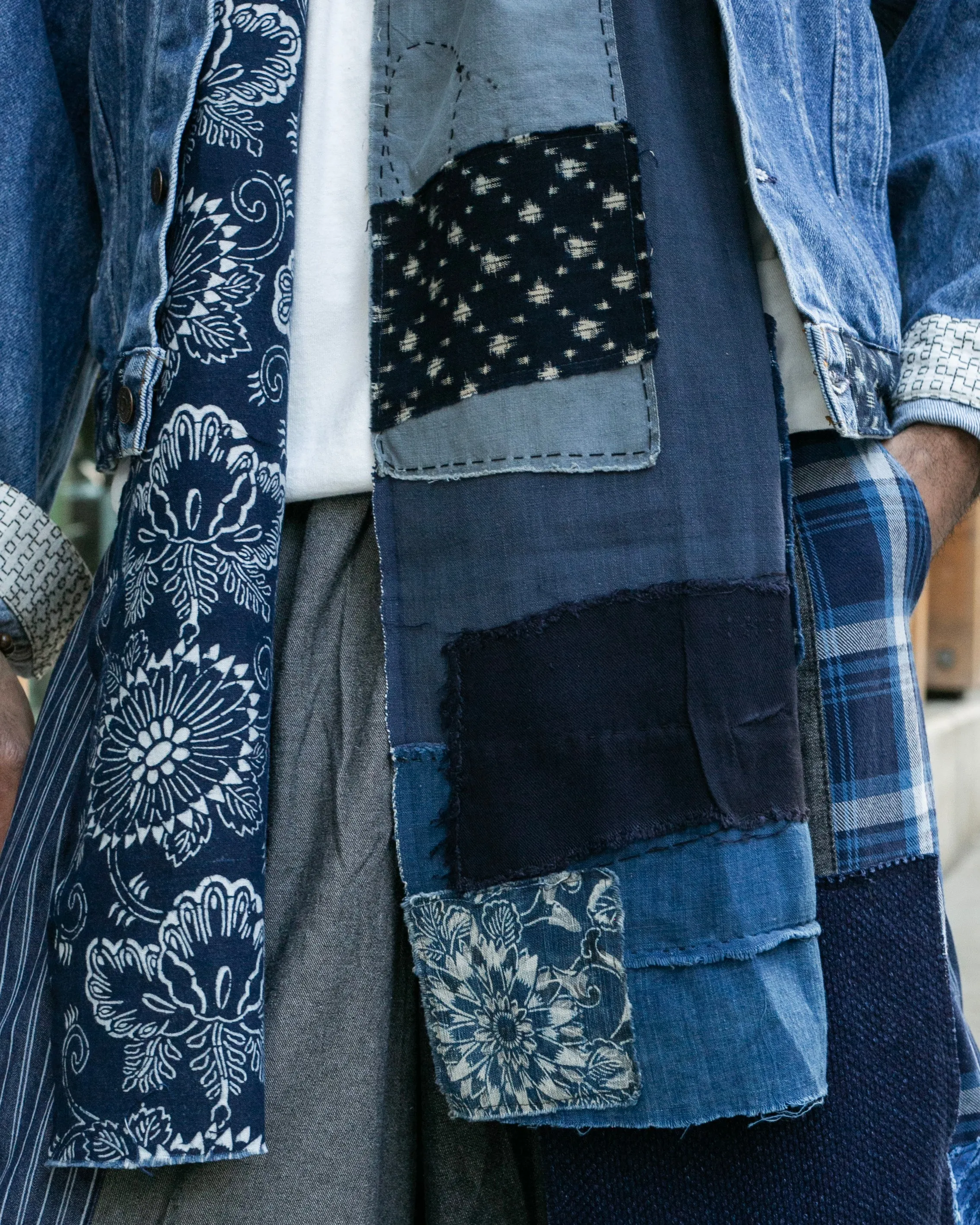 Kiriko Original Scarf, Patched Boro, Indigo, 33 sold by Kiriko product image thumbnail 2