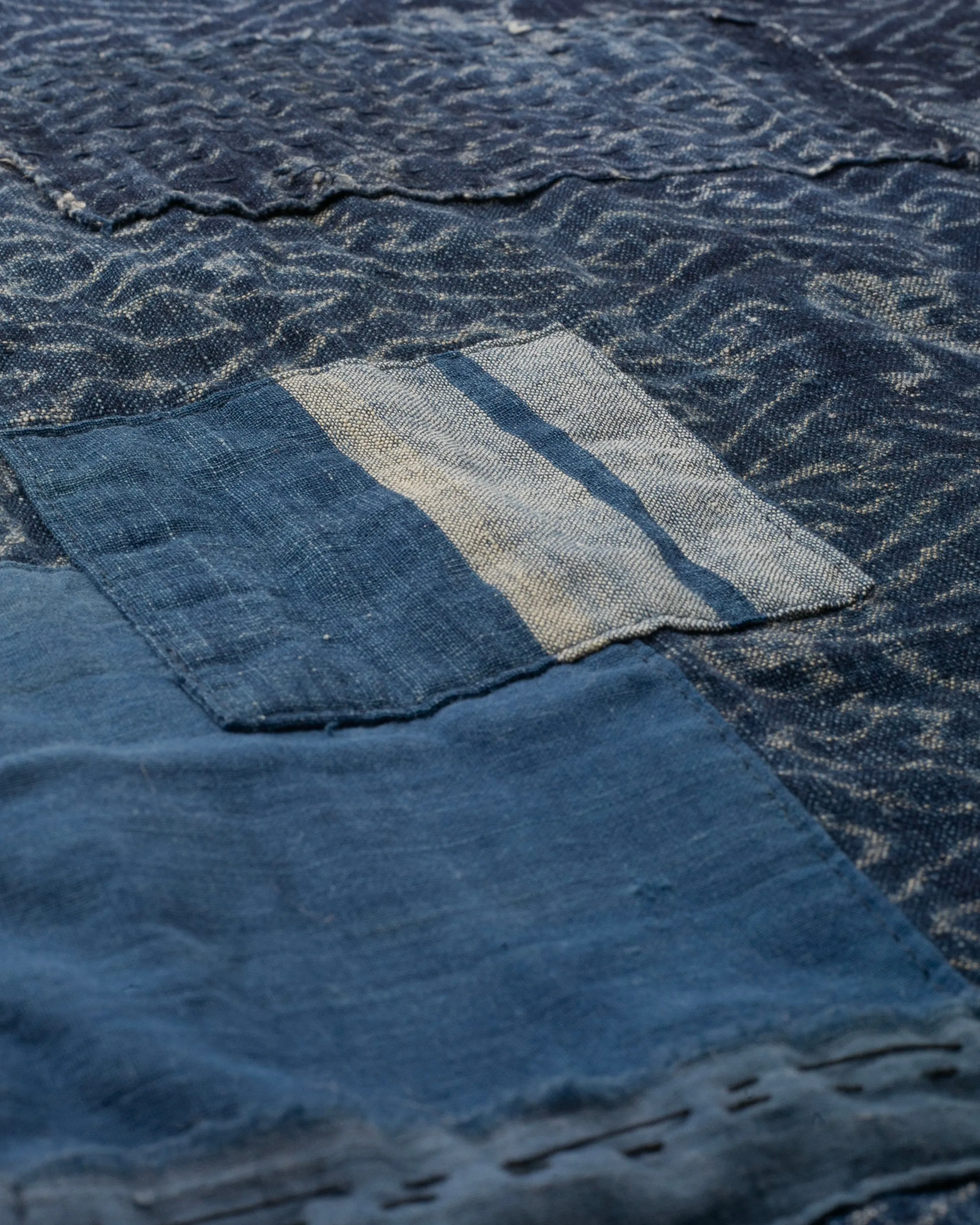 Kiriko Original Scarf, Patched Boro, Fully Hand Sashiko-Stitched, Indigo, 30 sold by Kiriko product image thumbnail 4