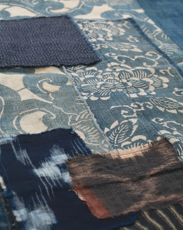 Kiriko Original Scarf, Patched Boro, Indigo, 36 sold by Kiriko