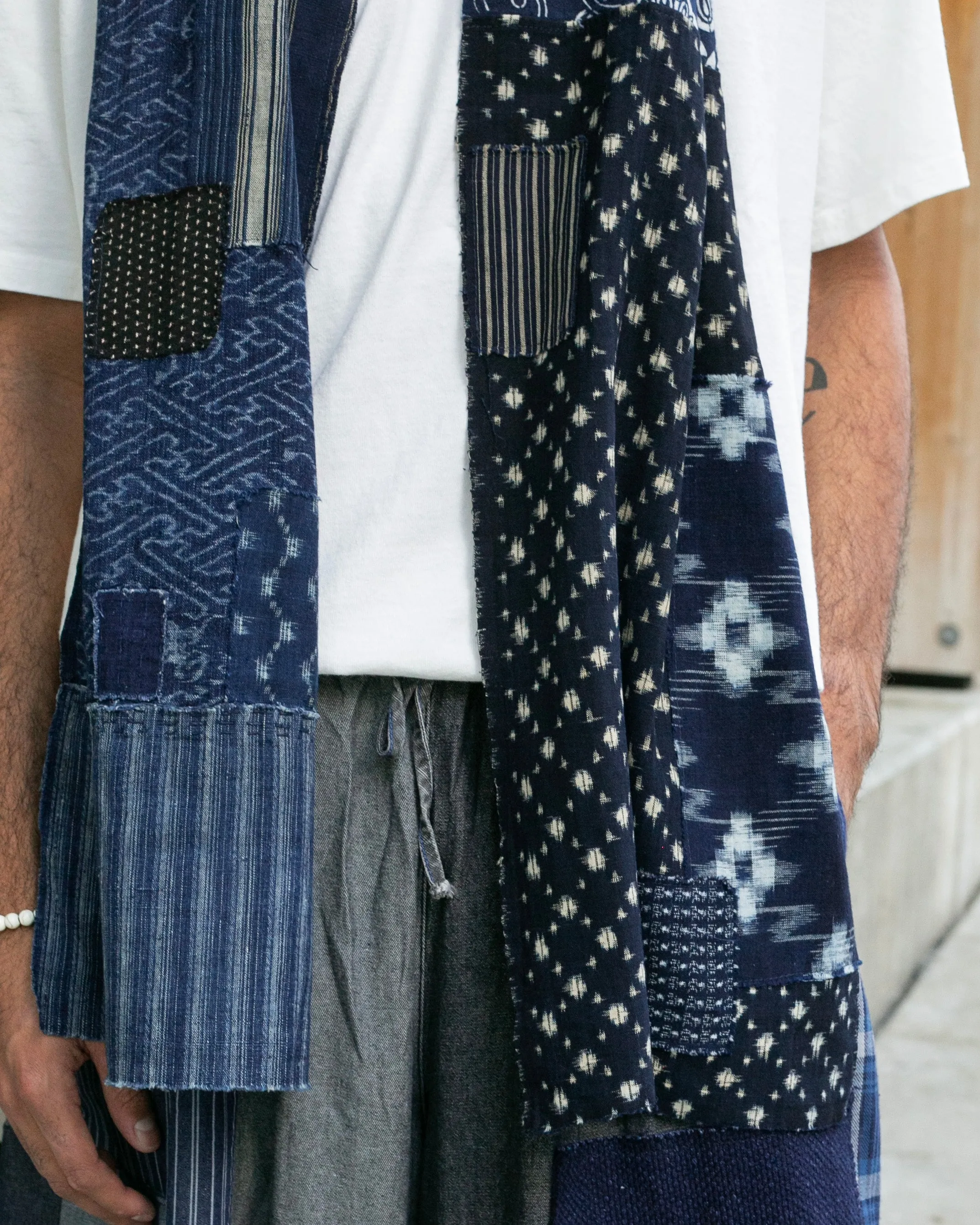 Kiriko Original Scarf, Patched Boro, Indigo, 34 sold by Kiriko