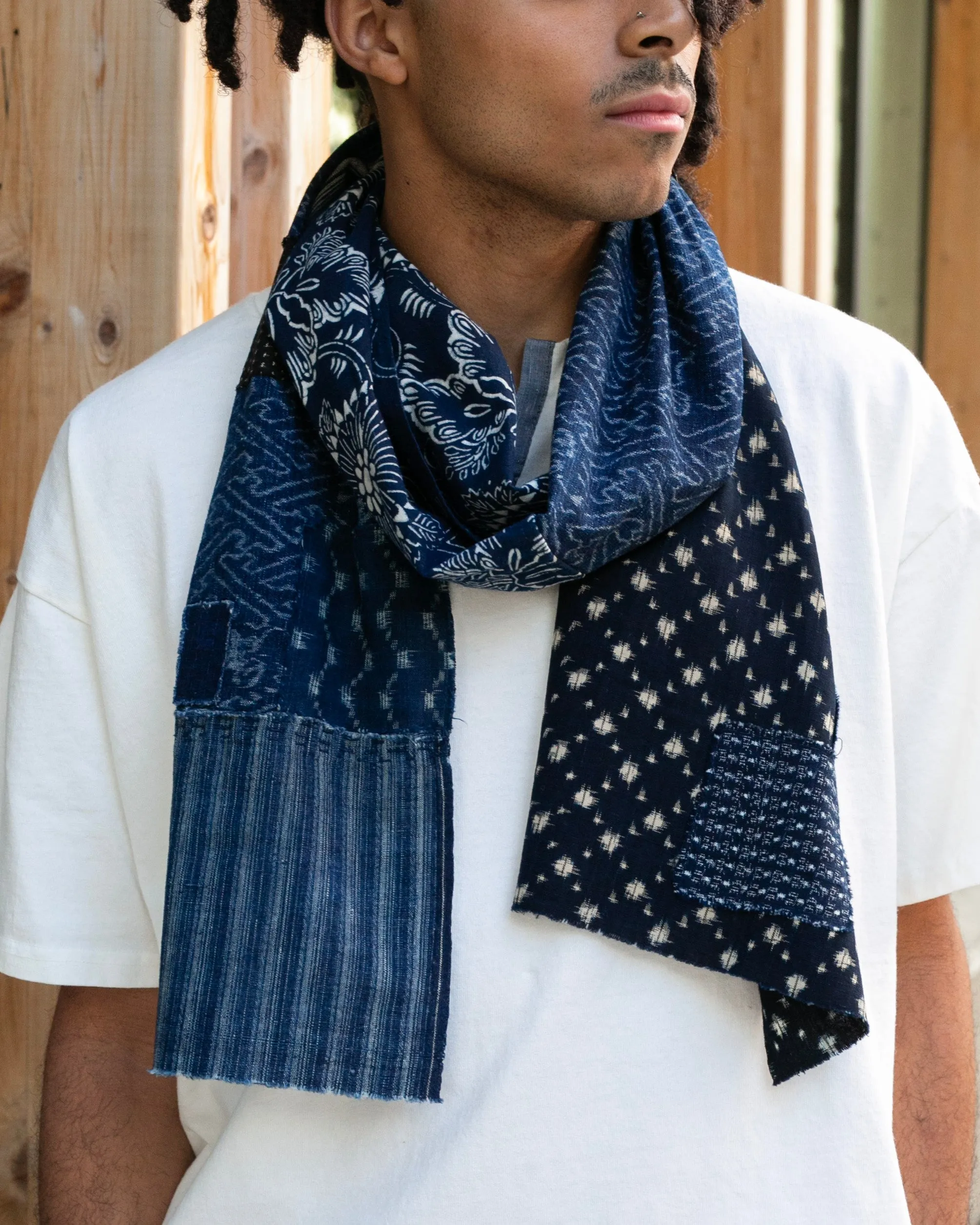 Kiriko Original Scarf, Patched Boro, Indigo, 34 sold by Kiriko product image thumbnail 3