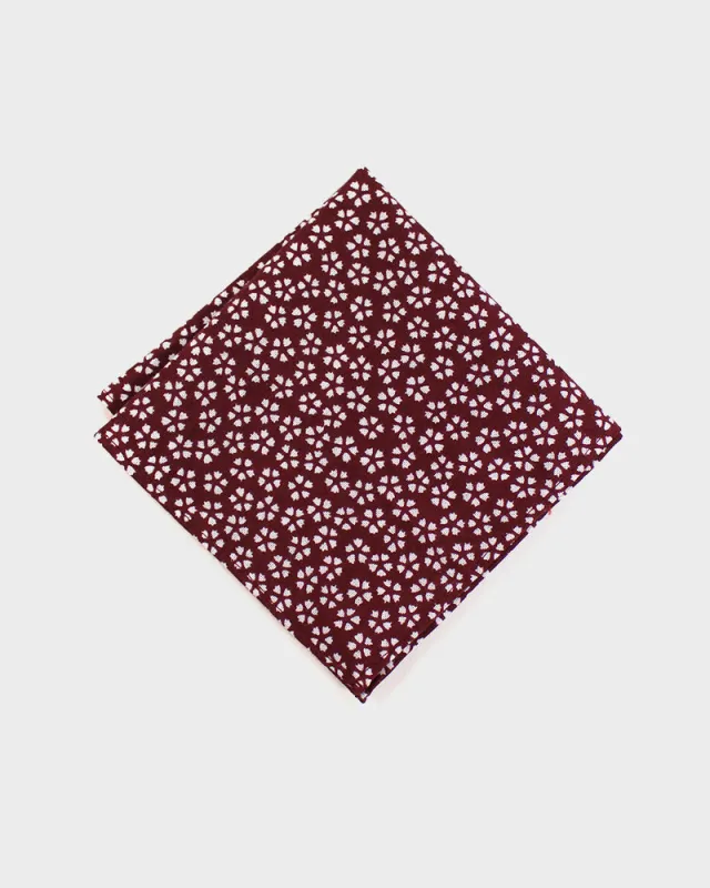 Pocket Square Burgundy Sakura sold by Kiriko