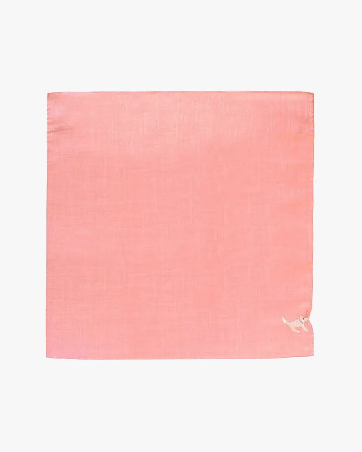 Japanese Handkerchief, Hikkomi, Salmon with White Dog sold by Kiriko product image thumbnail 4