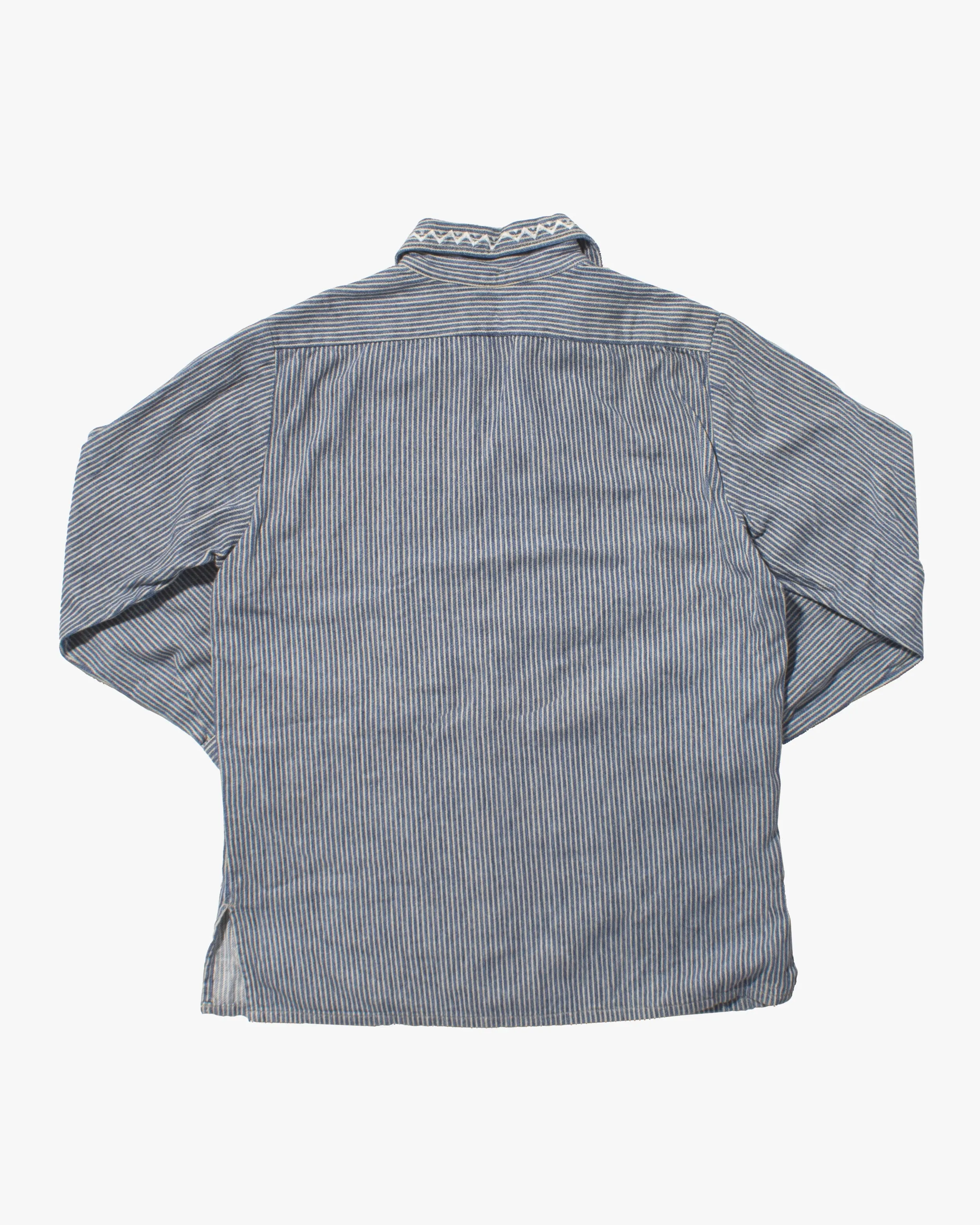 Japanese Repro Chore Coat, L, Seilin, Striped with Embroidered Paisley sold by Kiriko product image thumbnail 3