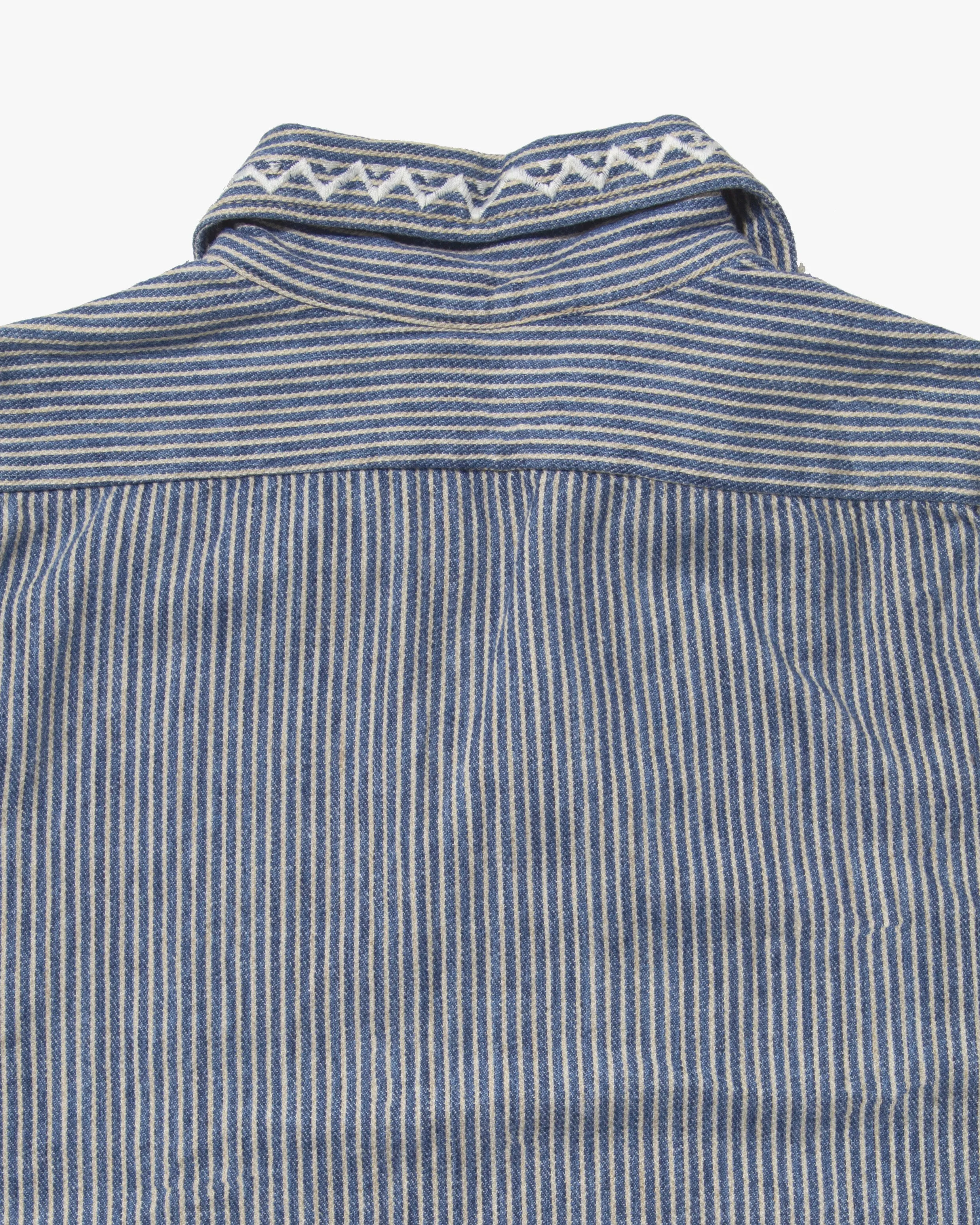 Japanese Repro Chore Coat, L, Seilin, Striped with Embroidered Paisley sold by Kiriko product image thumbnail 4