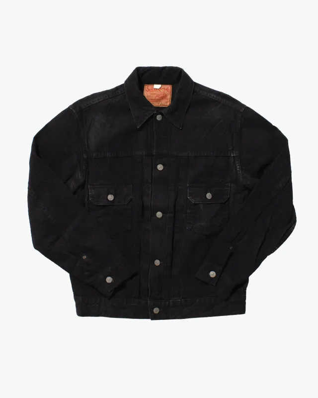 Japanese Repro Type 2 Denim Trucker Jacket, Sugar Cane, Black Denim - L sold by Kiriko