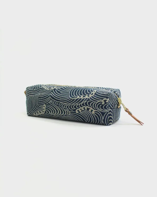 Kiriko Original Pencil Pouch, Indigo Nami sold by Kiriko