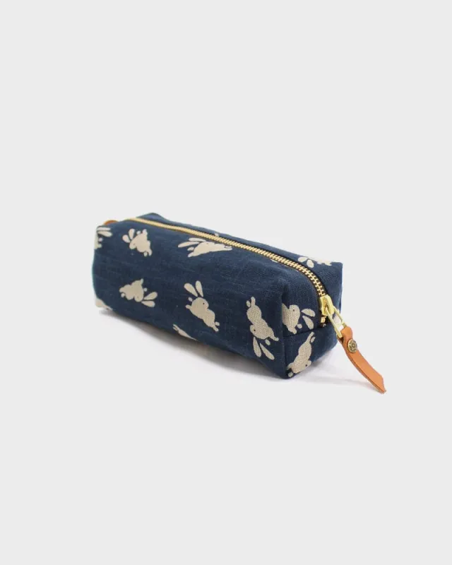 Kiriko Original Pencil Pouch, Indigo Usagi sold by Kiriko