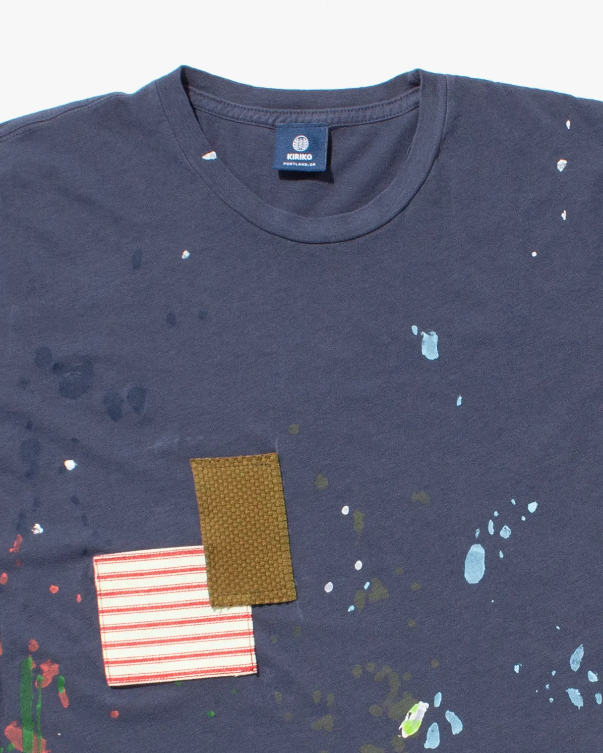 Kiriko Original Tee, 3.8 oz Cotton, Painter Tee with Patches, Blue sold by Kiriko product image thumbnail 2