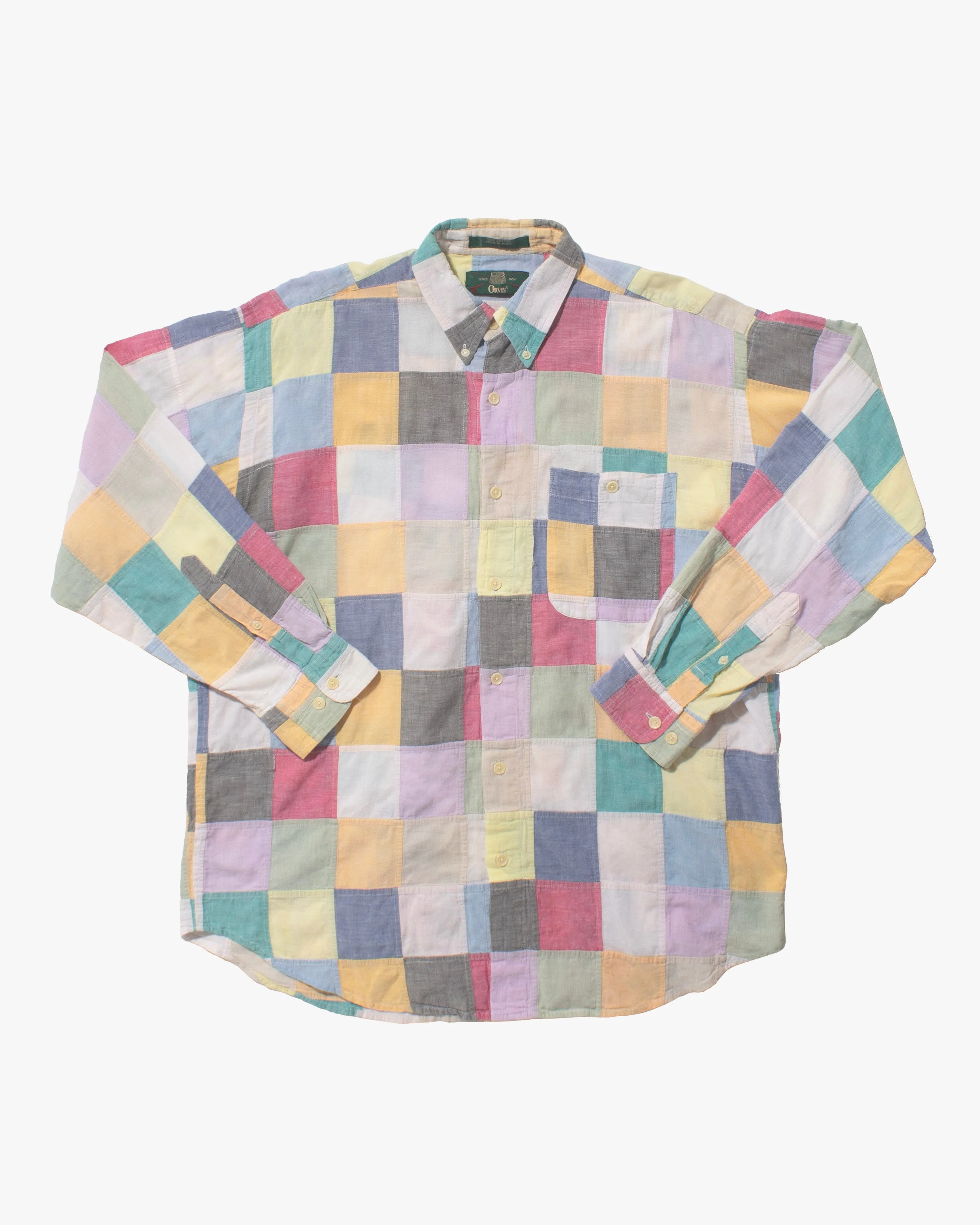 US Vintage Button Up Shirt, Orvis, Multicolor Patchwork - L sold by Kiriko