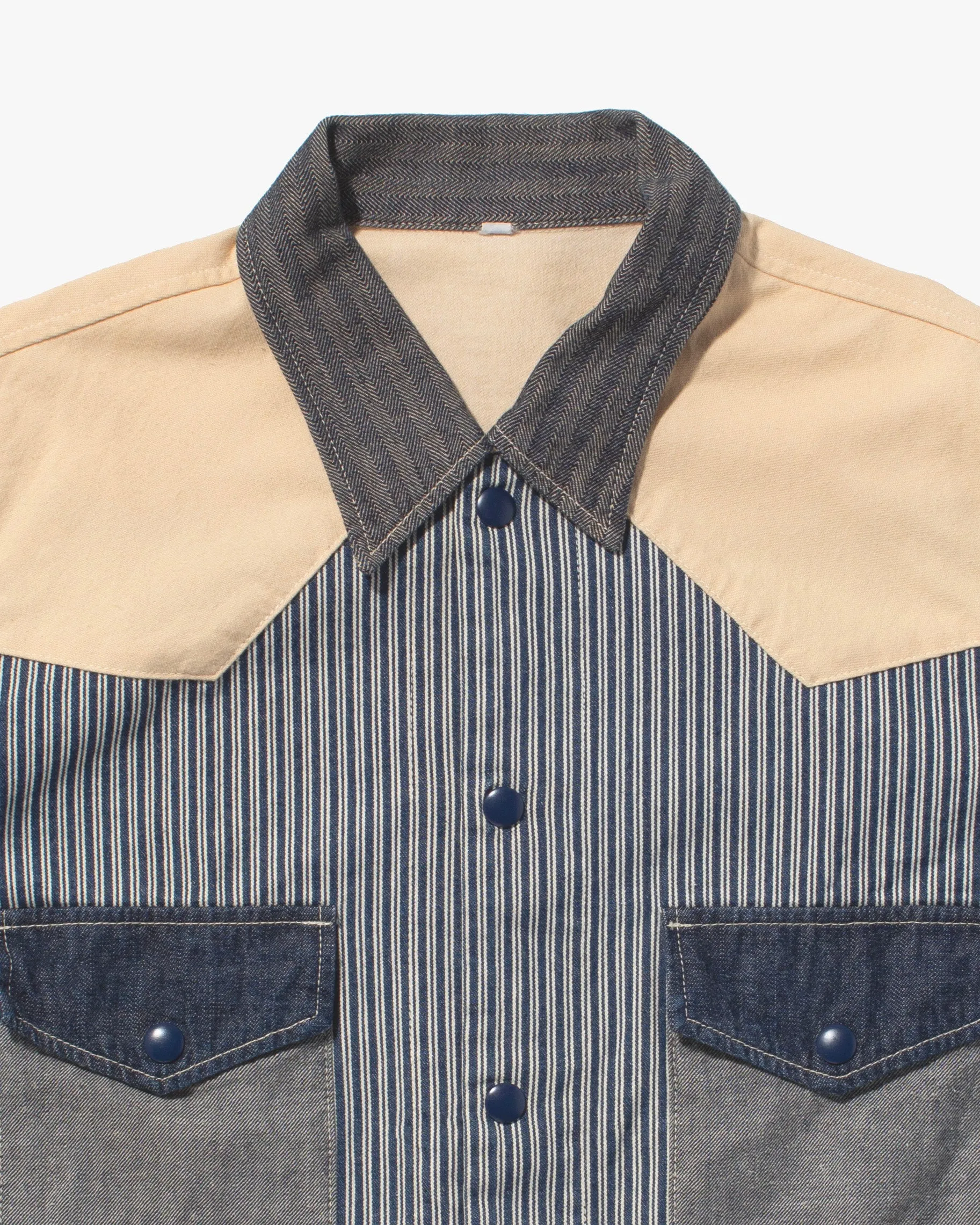 Japanese Repro Denim Chore Coat, Pherrow's, Multi Striped - 40 sold by Kiriko product image thumbnail 2