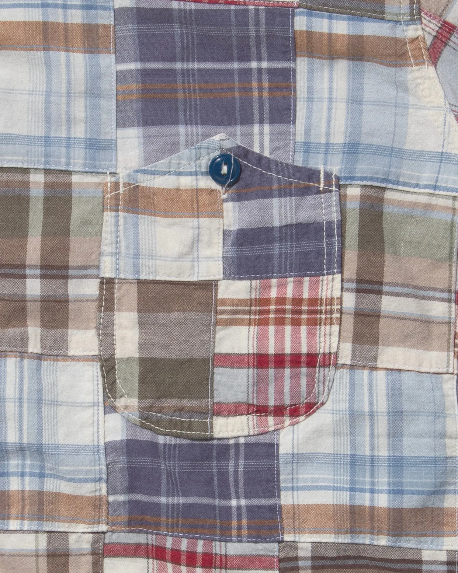 Japanese Repro Button Up Shirt, Spellbound, Plaid Patchwork sold by Kiriko product image thumbnail 3