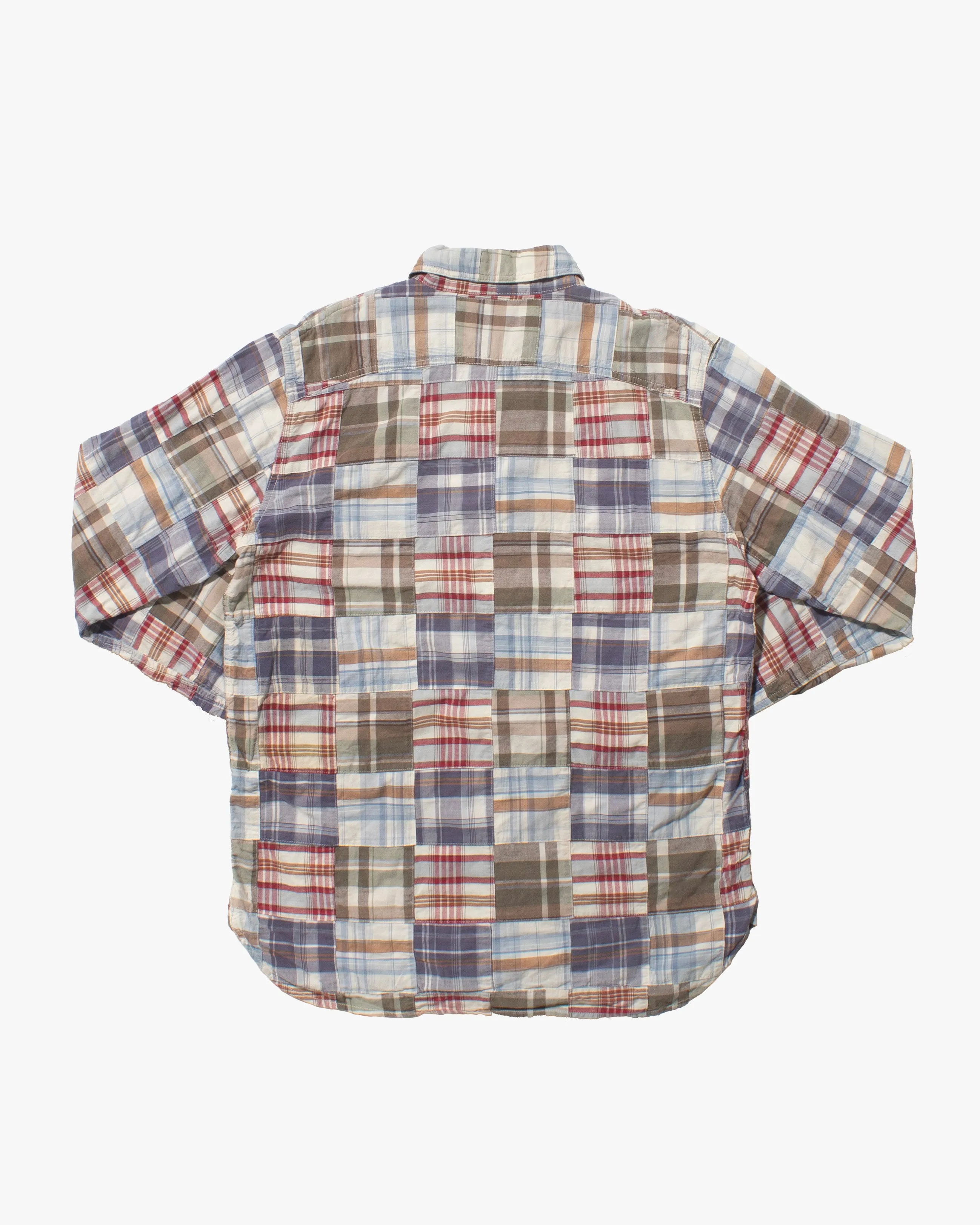 Japanese Repro Button Up Shirt, Spellbound, Plaid Patchwork sold by Kiriko product image thumbnail 4