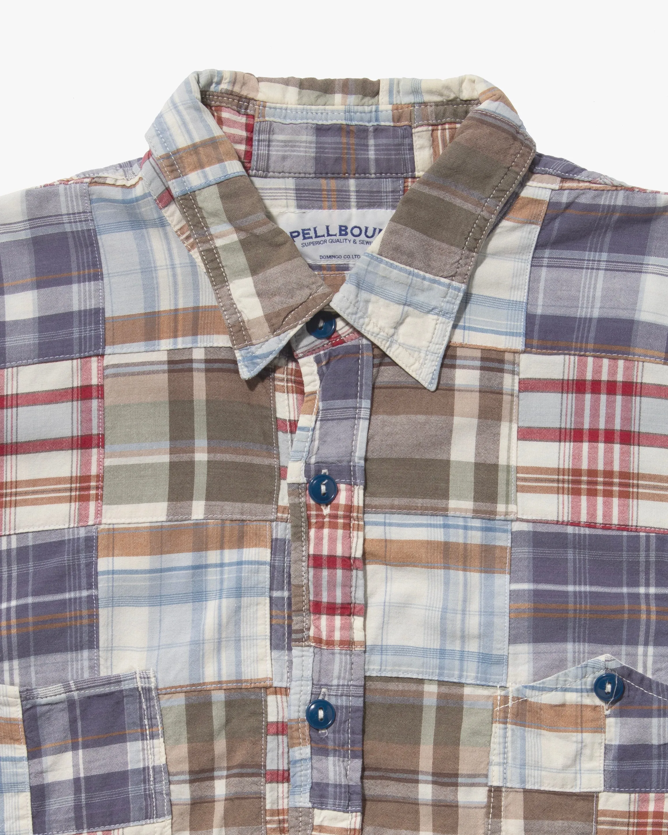 Japanese Repro Button Up Shirt, Spellbound, Plaid Patchwork sold by Kiriko product image thumbnail 2