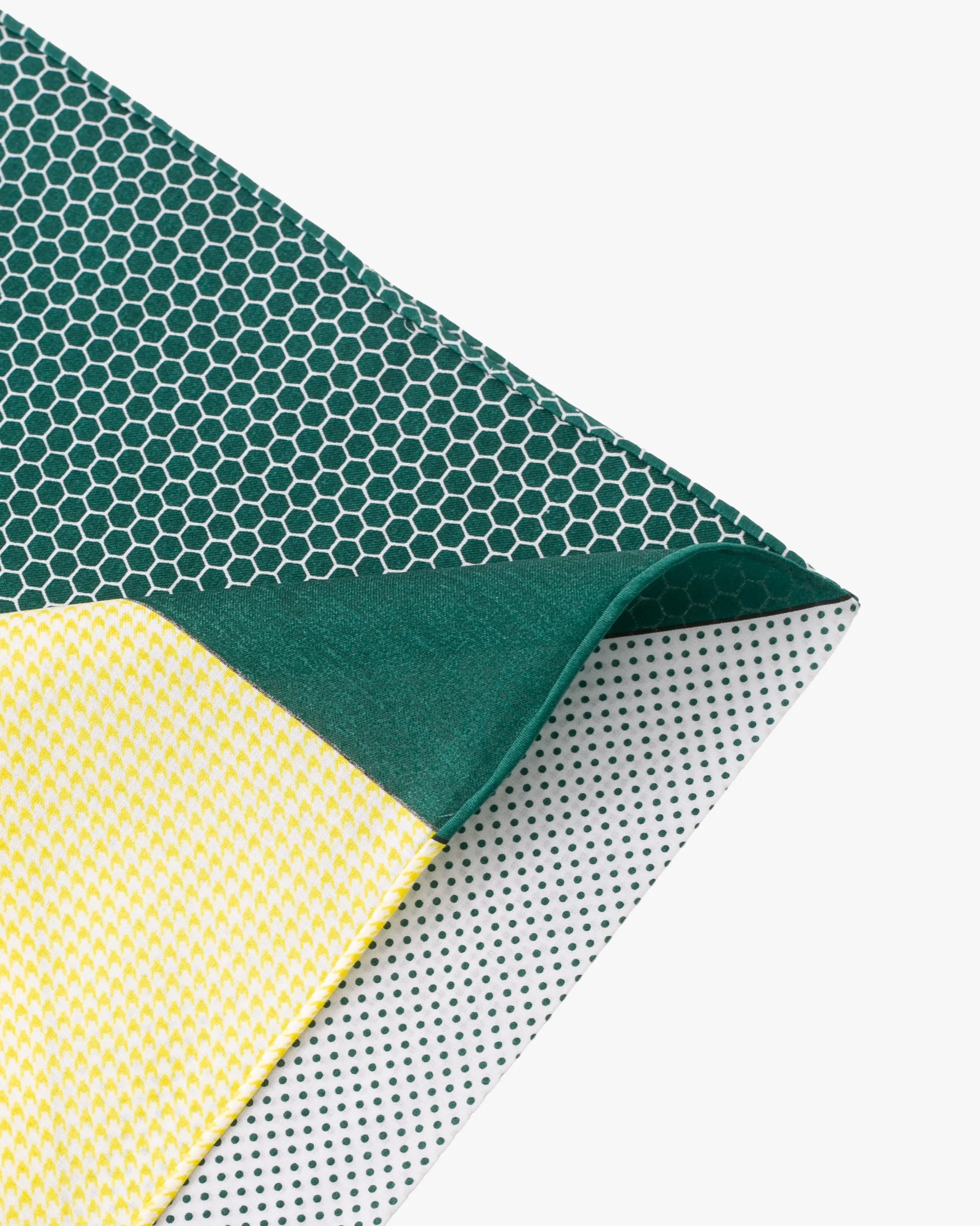 Japanese Handkerchief, Classic, Green and Yellow Geometric Shapes sold by Kiriko product image thumbnail 3