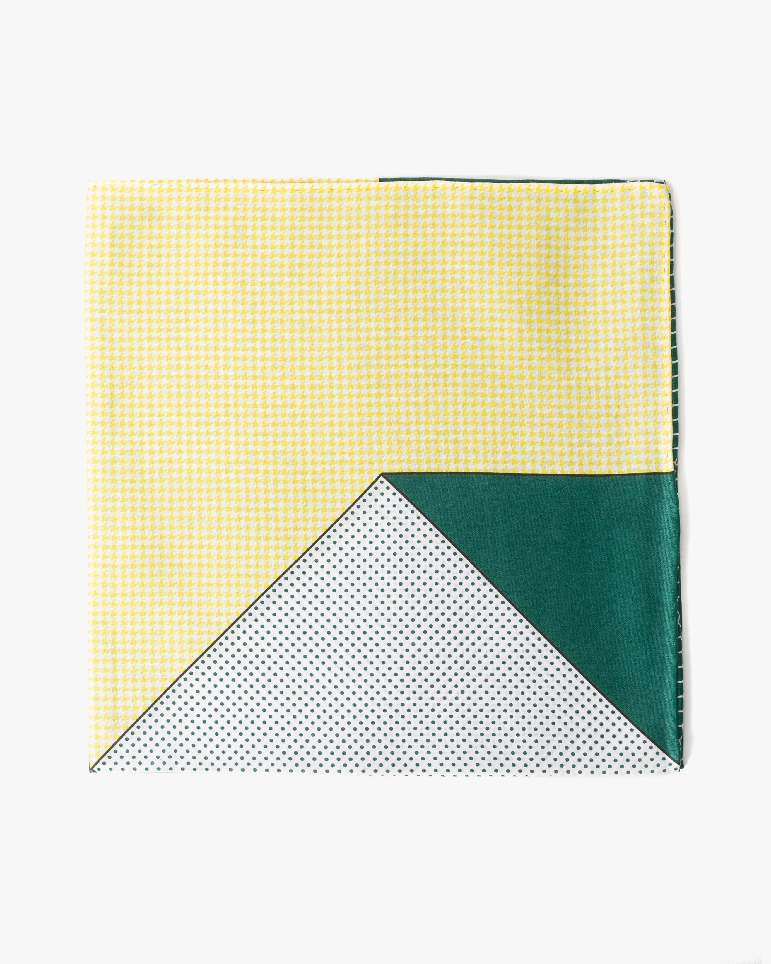 Japanese Handkerchief, Classic, Green and Yellow Geometric Shapes sold by Kiriko
