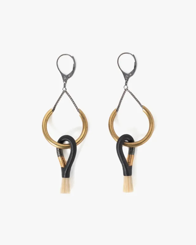 Boet Tiny Dancers Earrings, Black and Gold with Blonde sold by Kiriko