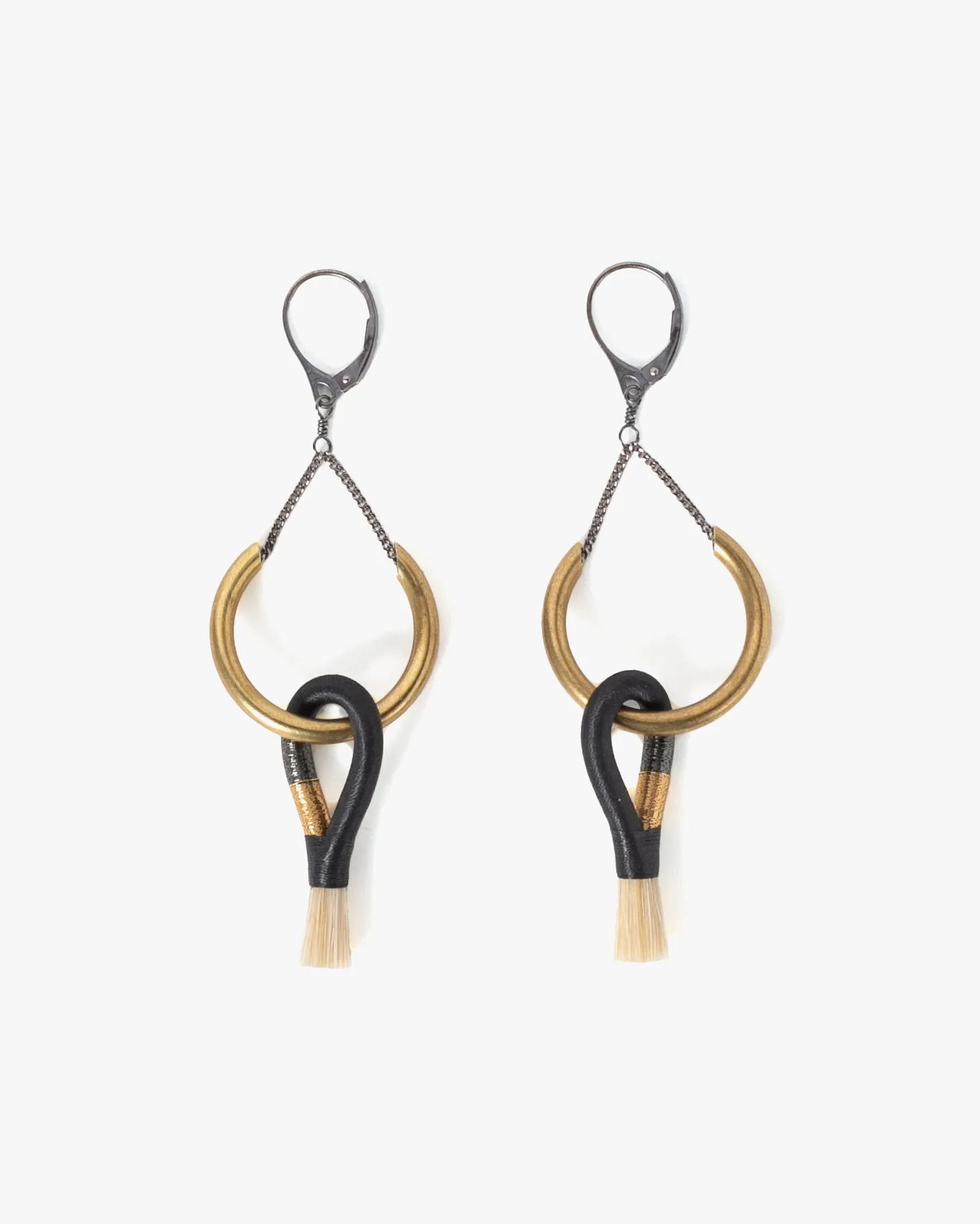 Boet Tiny Dancers Earrings, Black and Gold with Blonde sold by Kiriko