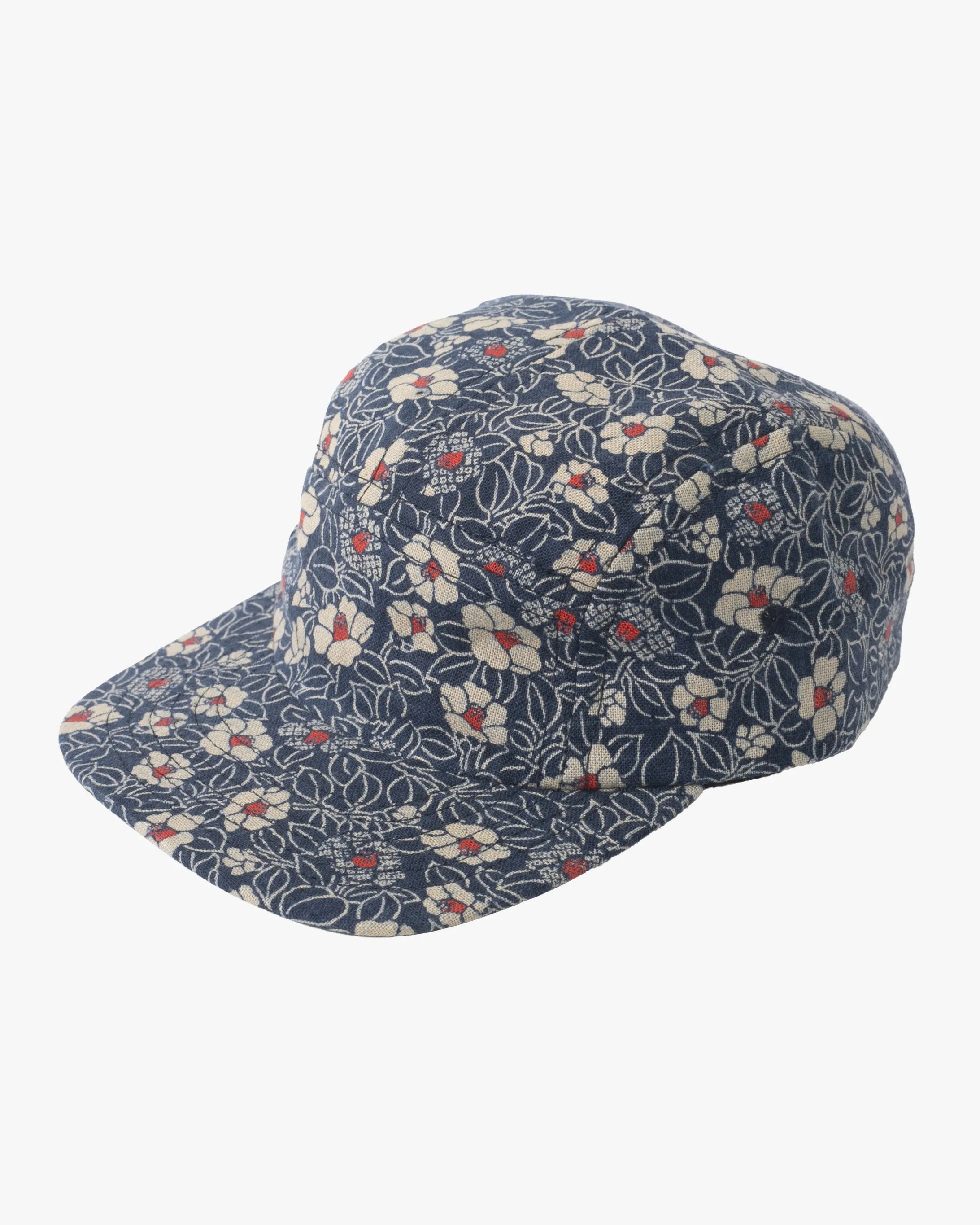 Kiriko Original Cap, 5-Panel Indigo Small Tsubaki with Solid Indigo Underbill sold by Kiriko