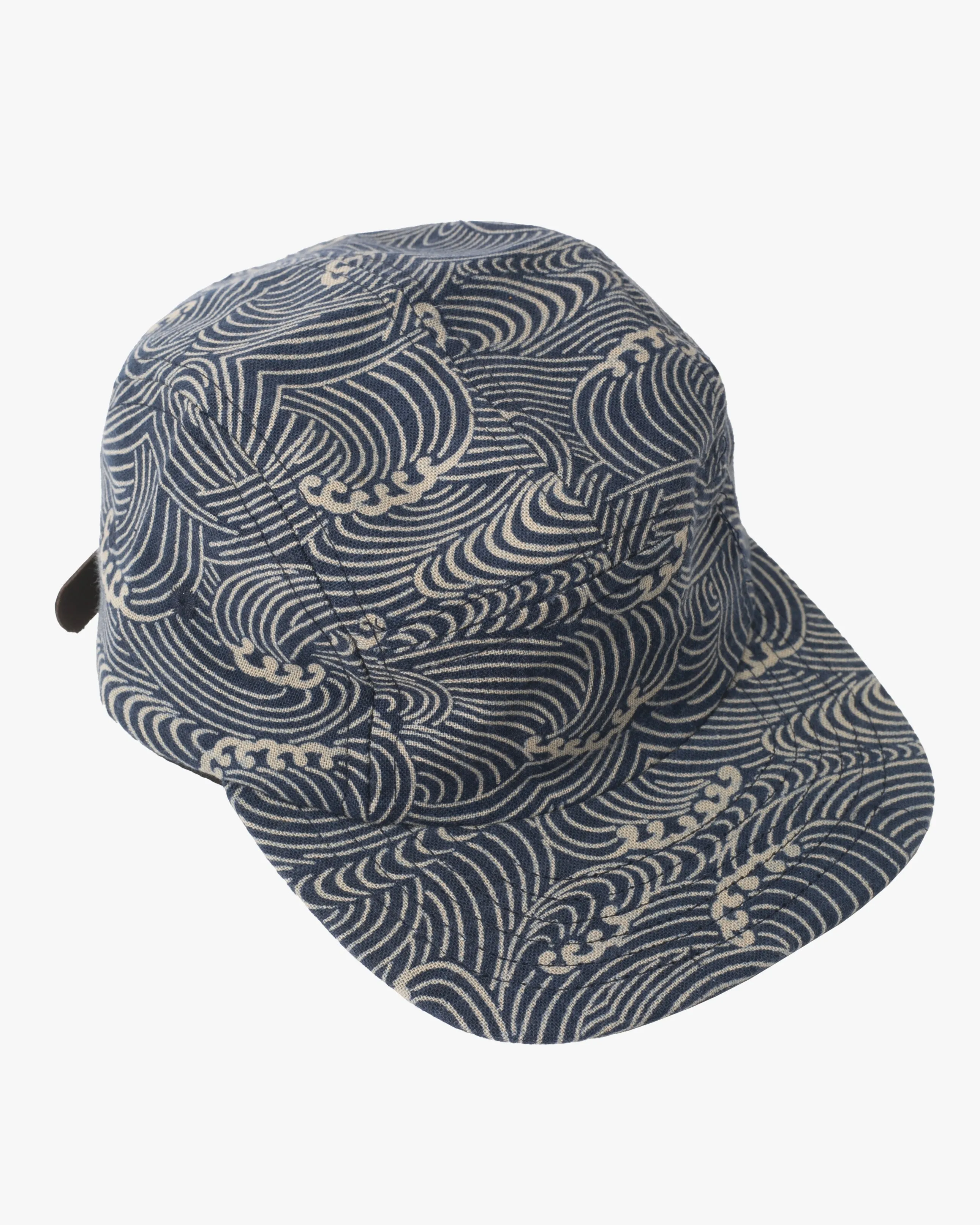 Kiriko Original Cap, 5-Panel Indigo Nami with Solid Indigo Underbill sold by Kiriko product image thumbnail 3