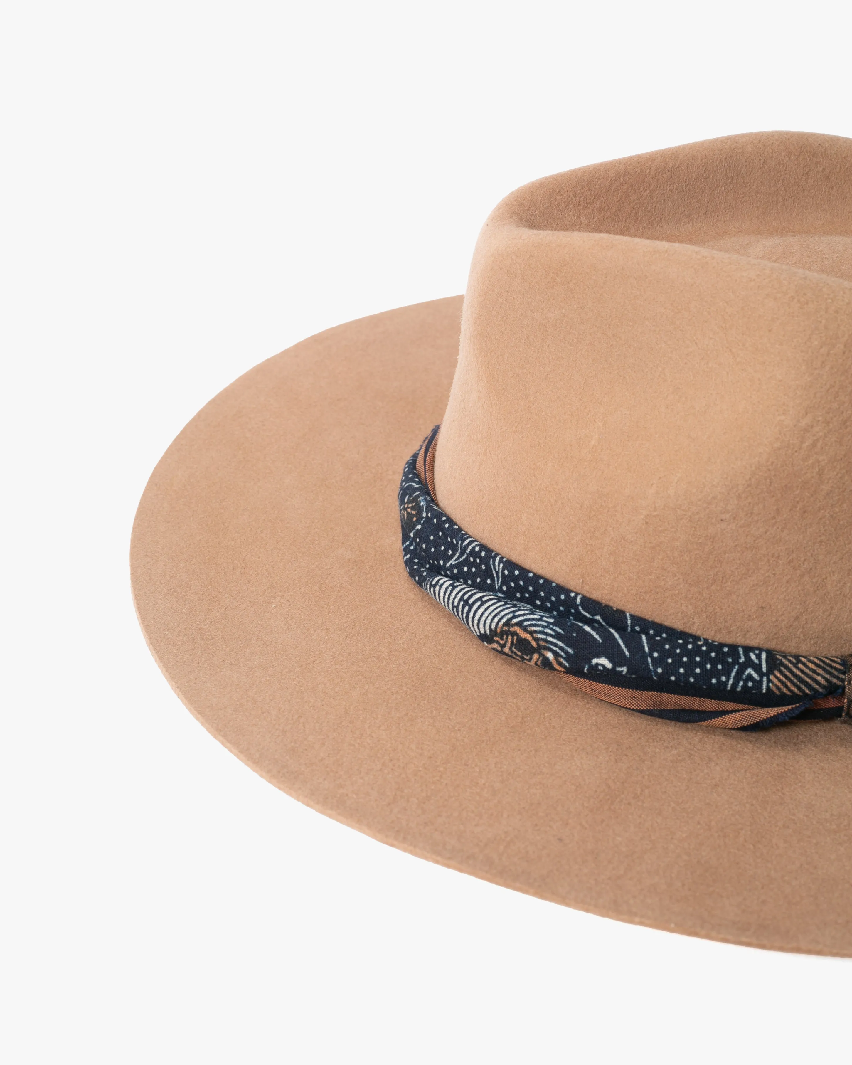 Kiriko Custom Felt Hat, Carmel Twisted with Indigo, Brixton, Katazome and Shima sold by Kiriko product image thumbnail 2